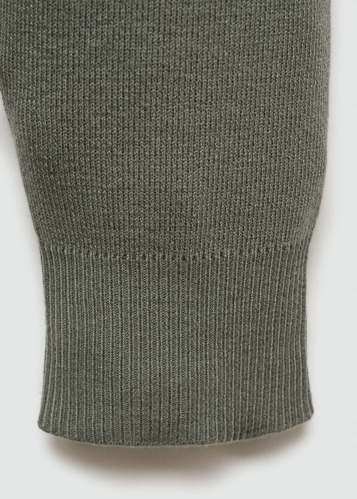 Fine cotton-knit polo sweater — Forest Green