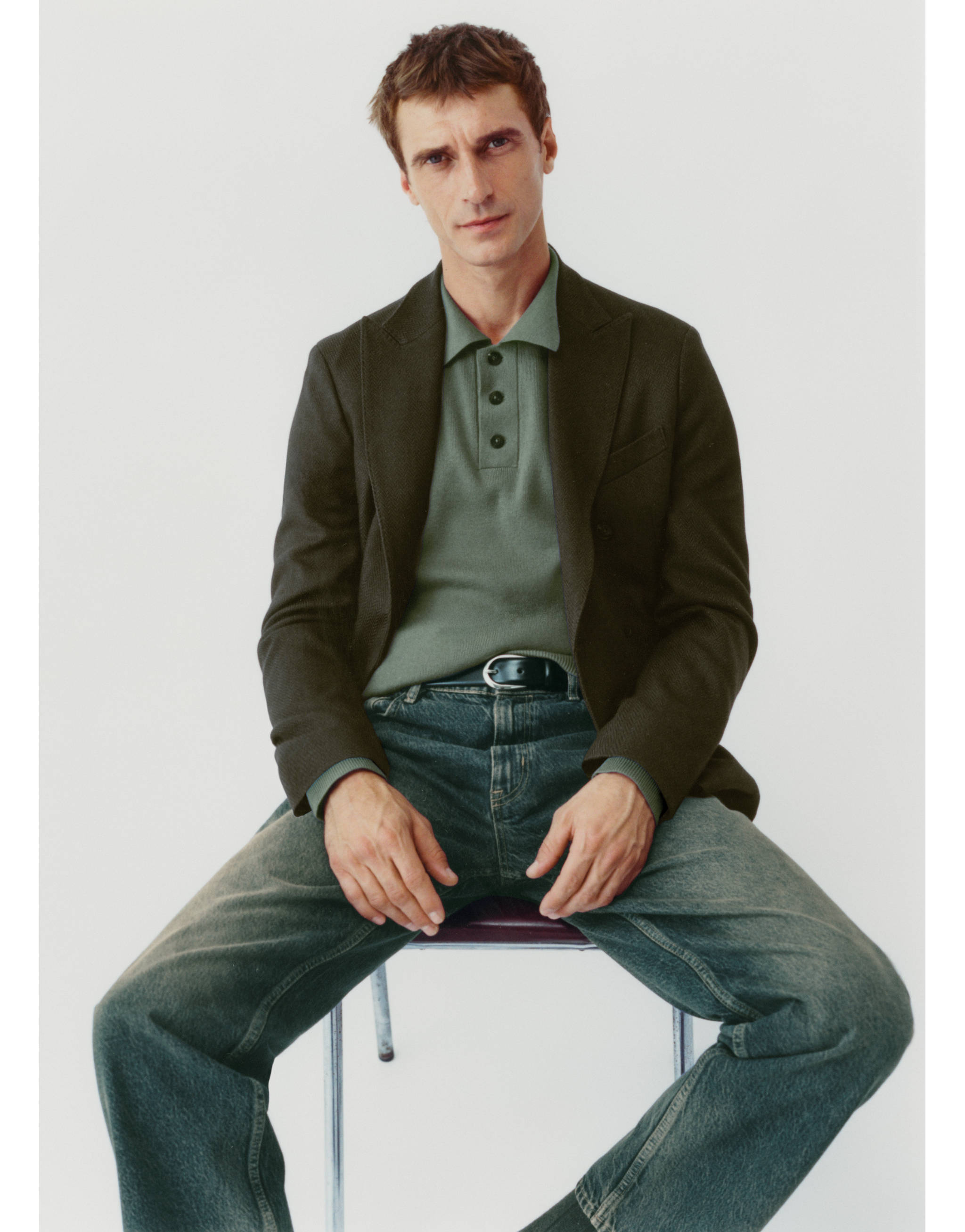 Fine cotton-knit polo sweater - Details of the article 3