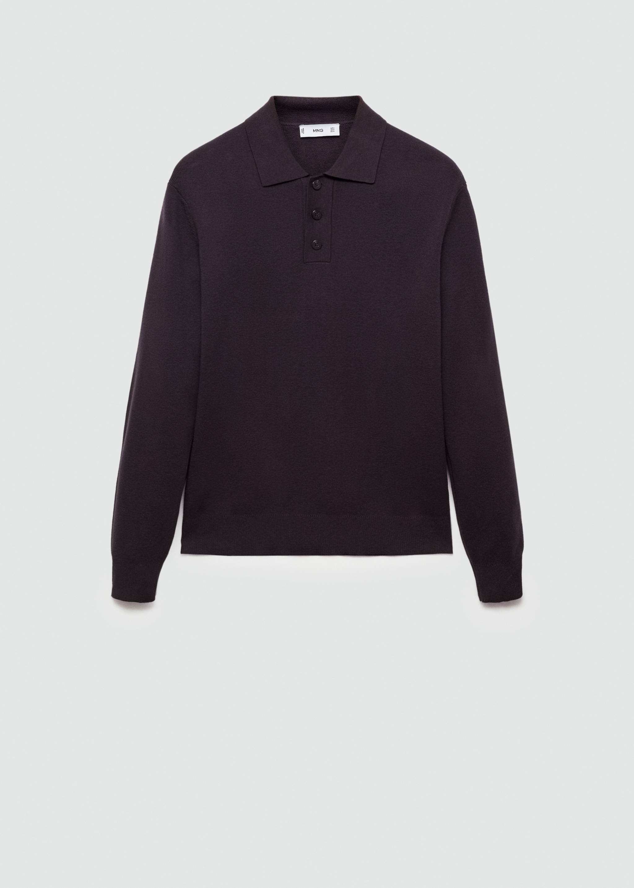 Fine cotton-knit polo sweater - Article without model