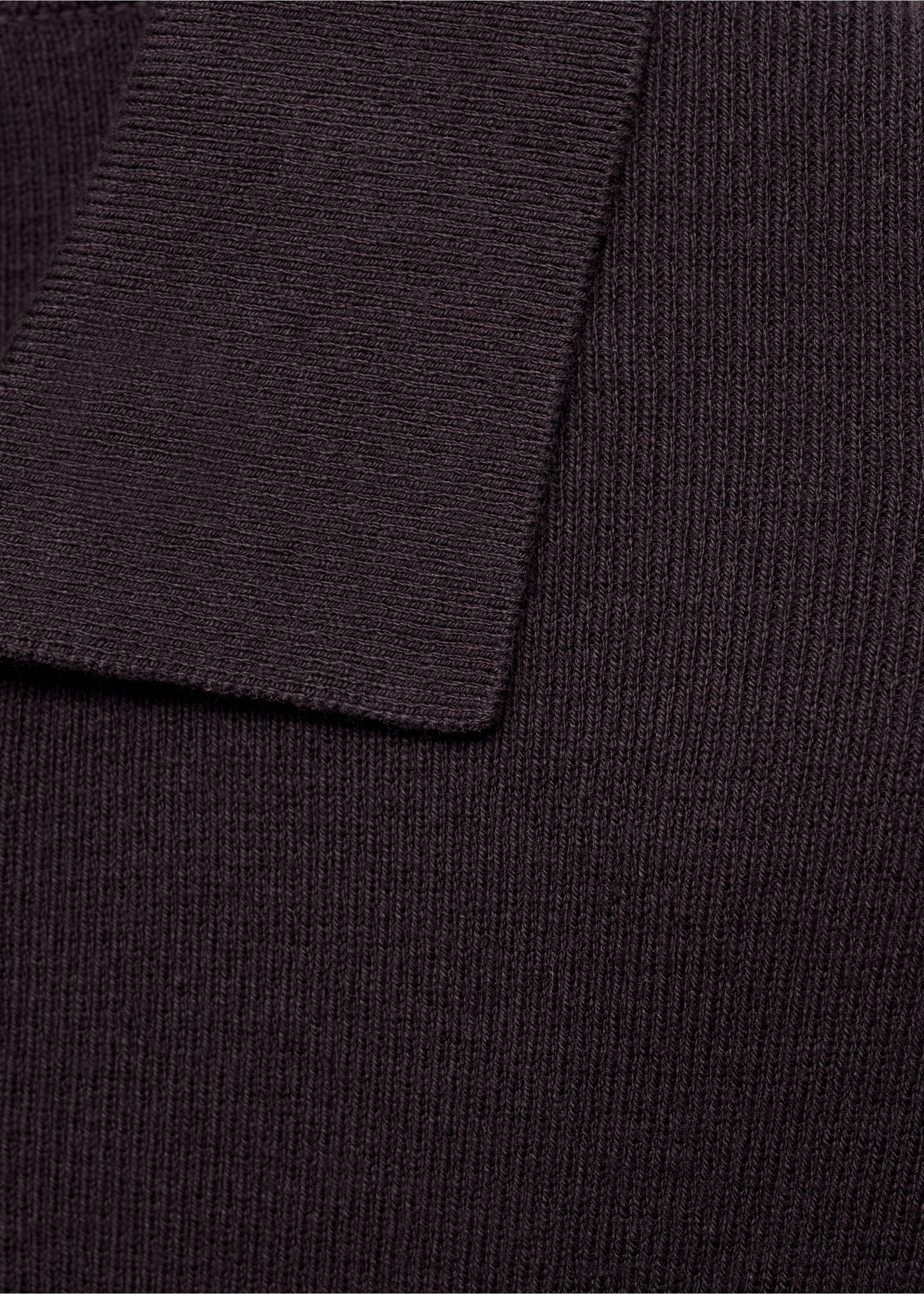 Fine cotton-knit polo sweater - Details of the article 8, Purple. Ref: 77055973-00.