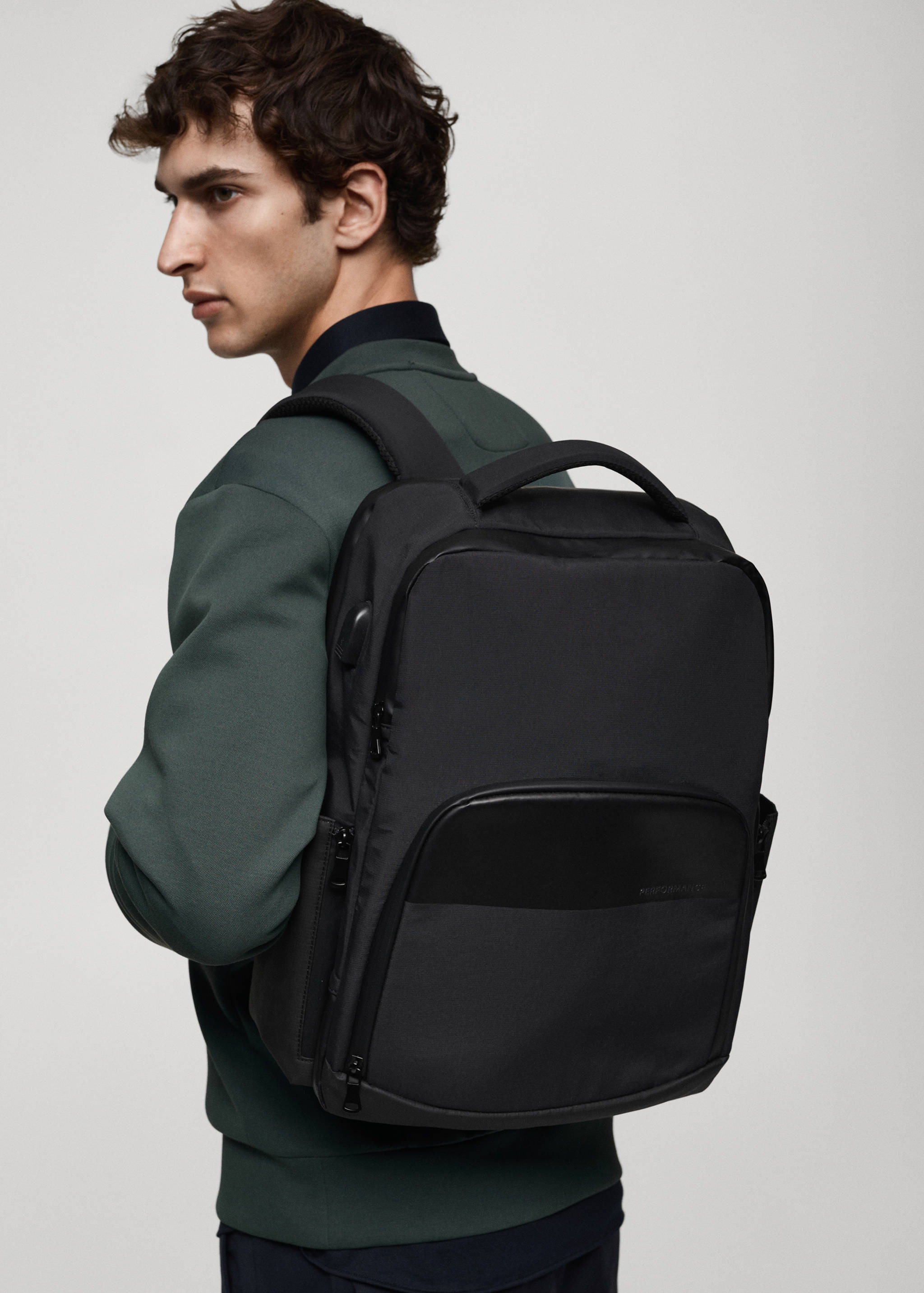 防水USB接口双肩包 - null