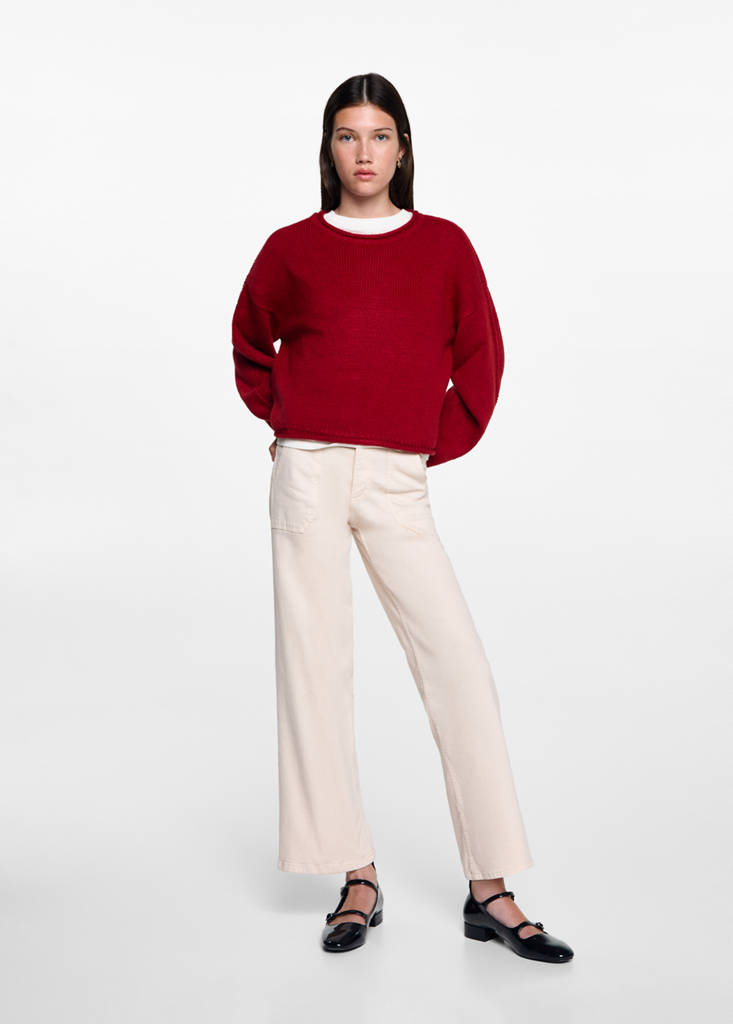 Knit sweater — Red
