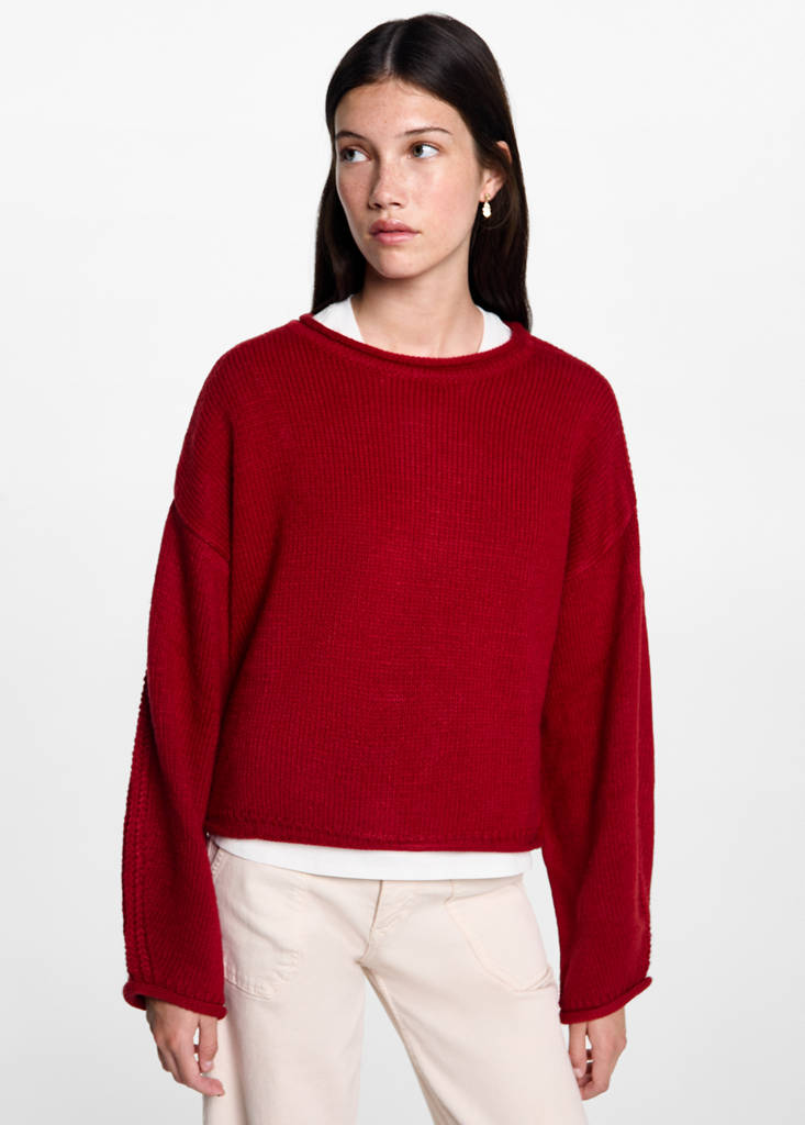 Knit sweater — Red