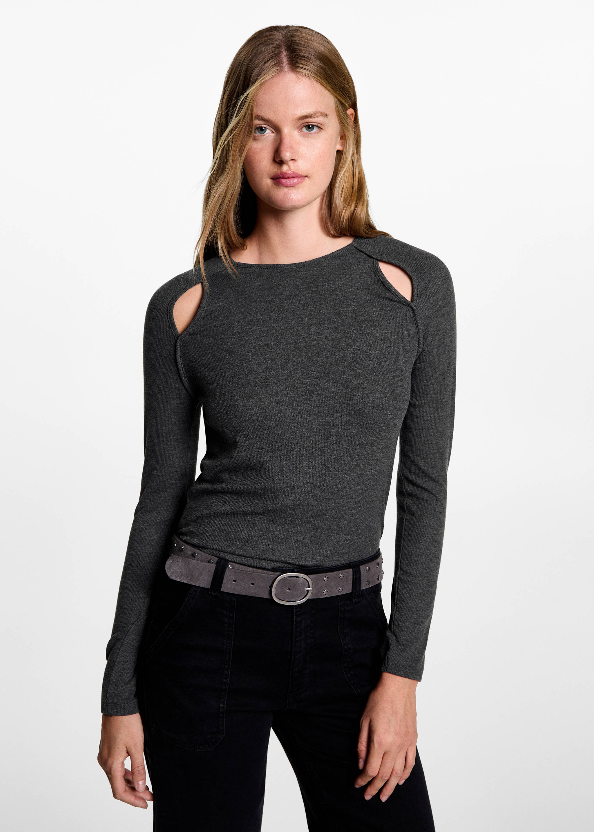 Long-sleeve t-shirt with cut-out - Medium plane