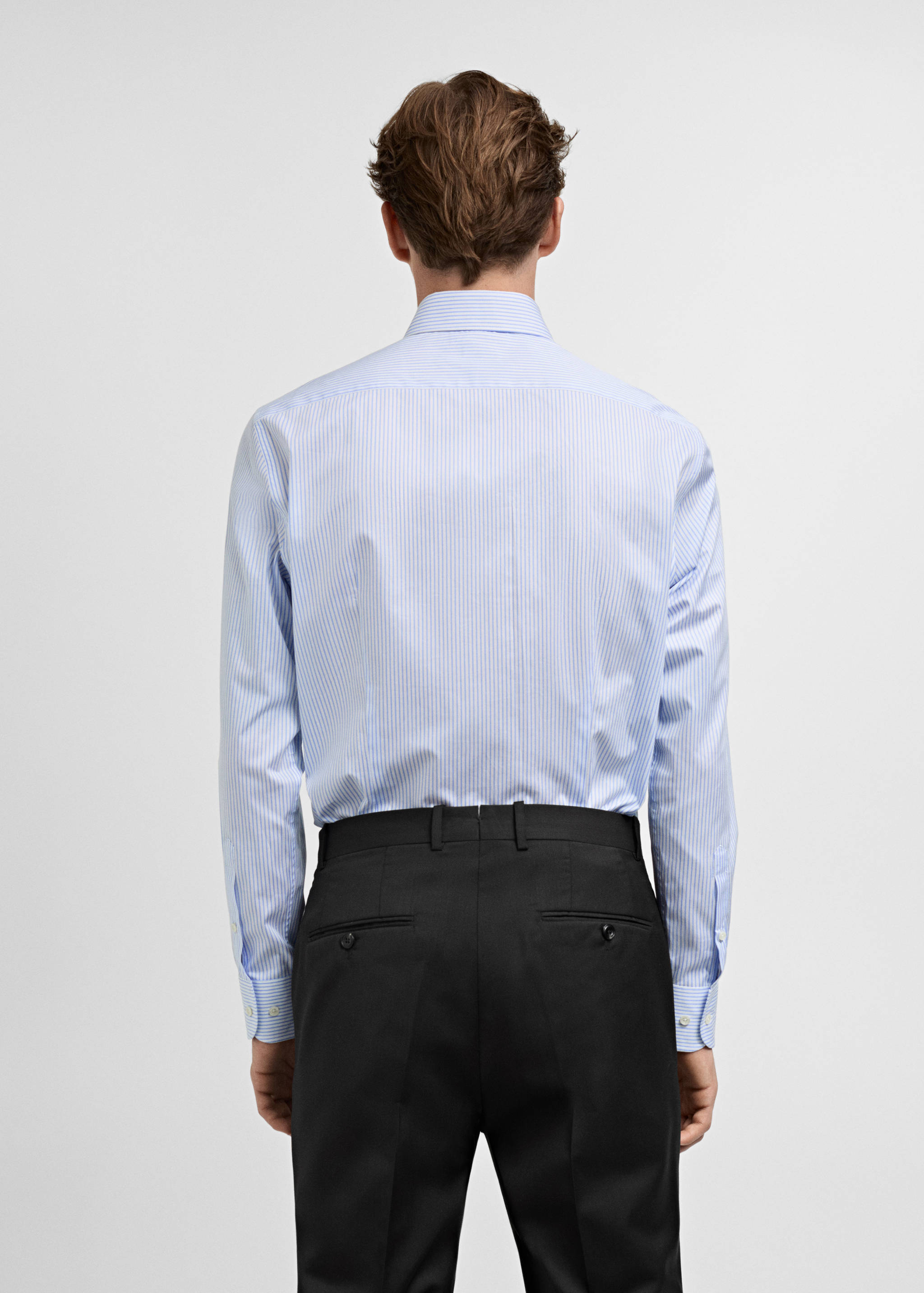 100% cotton slim-fit striped shirt - Reverse of the article