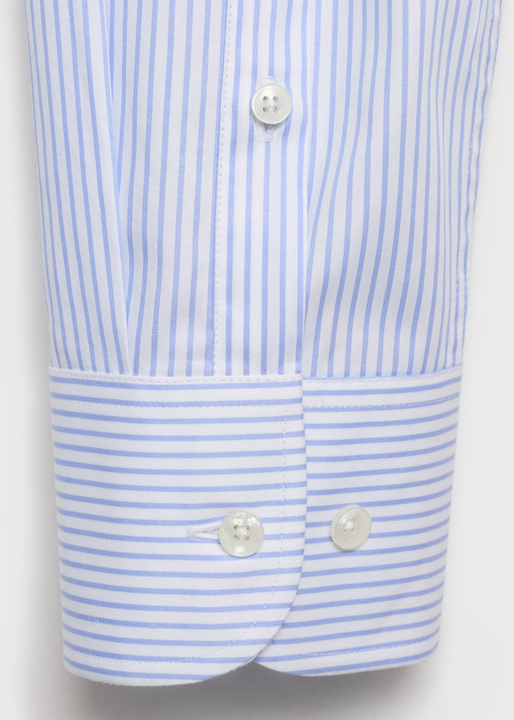 100% cotton slim-fit striped shirt - Details of the article 0