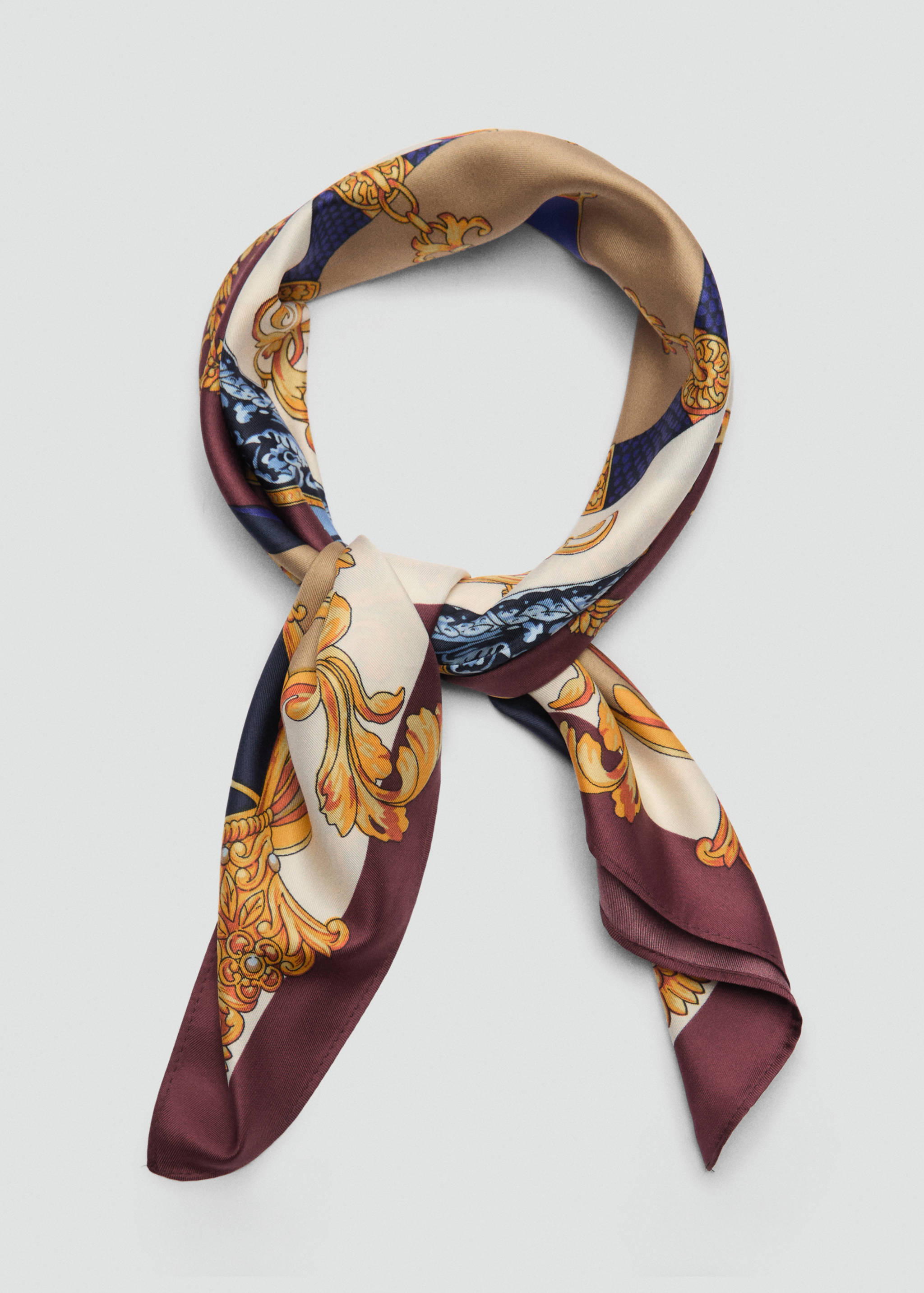 Printed satin scarf - Details of the article 1