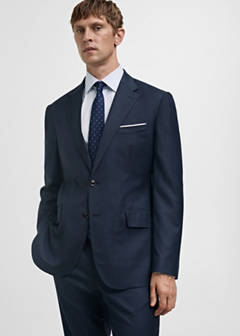 Venice 100% virgin wool suit jacket — Dark Navy 16