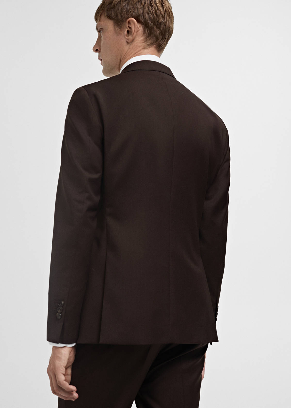 Venice 100% virgin wool suit jacket — Brown