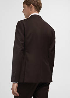 Venice 100% virgin wool suit jacket — Brown 3