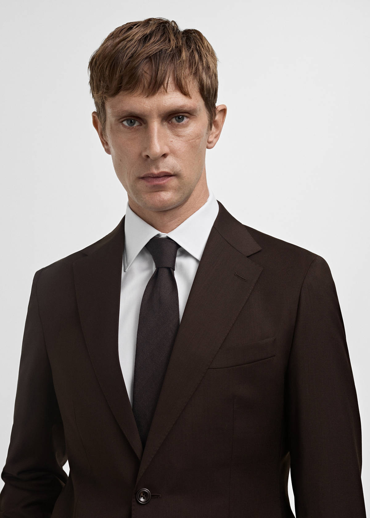 Venice 100% virgin wool suit jacket — Brown
