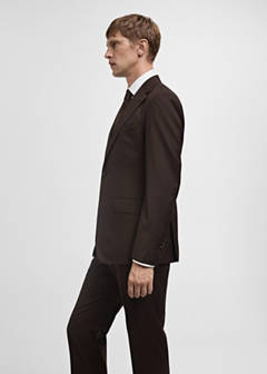 Venice 100% virgin wool suit jacket — Brown 5