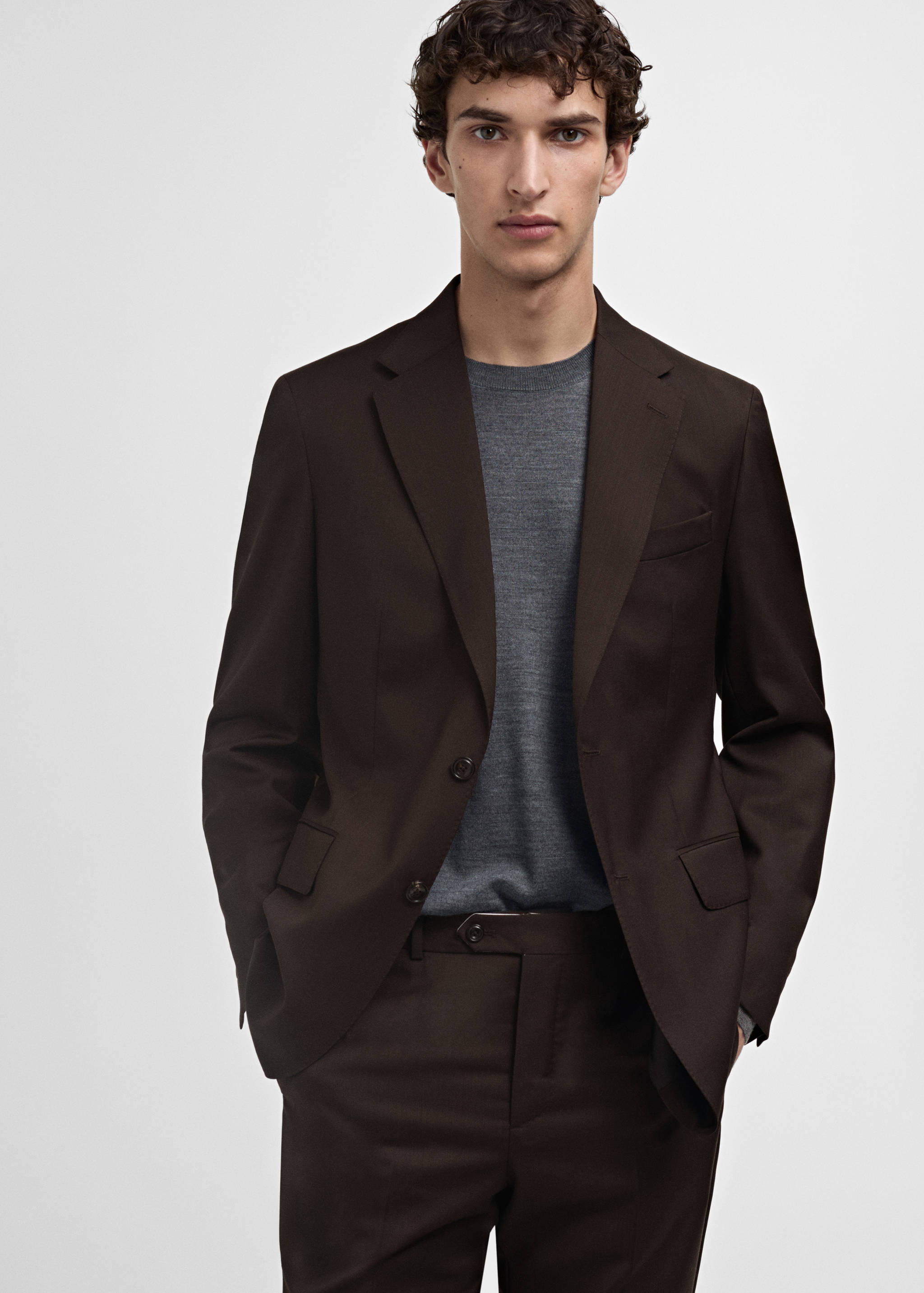 Venice 100% virgin wool suit jacket - Medium plane