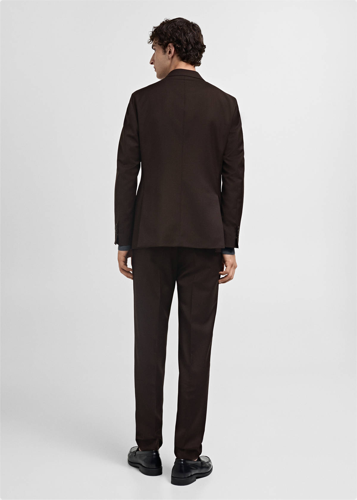 Venice 100% virgin wool suit jacket — Brown
