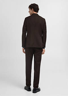 Venice 100% virgin wool suit jacket — Brown 13