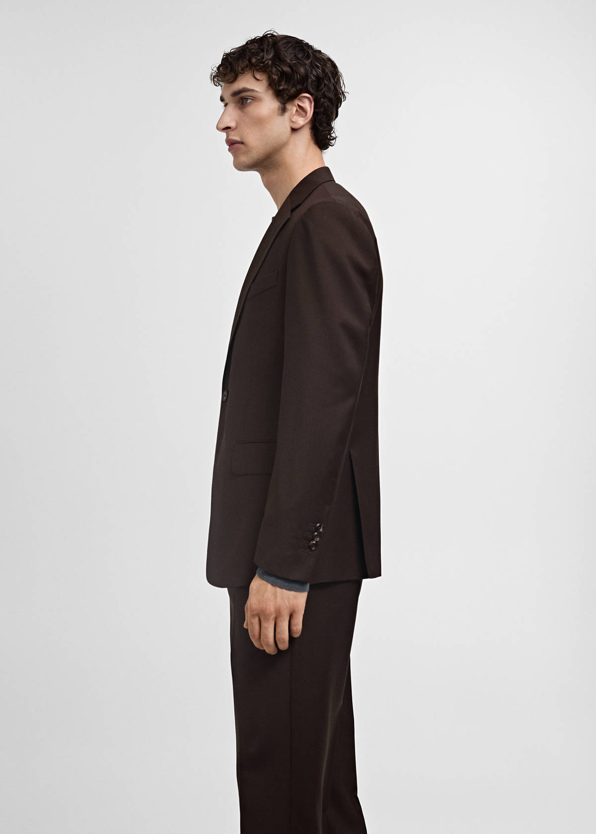 Venice 100% virgin wool suit jacket — Brown