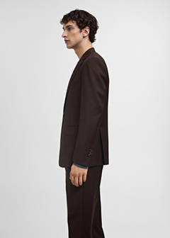 Venice 100% virgin wool suit jacket — Brown 14