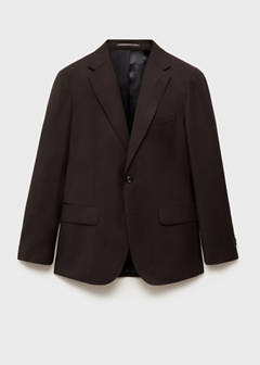 Venice 100% virgin wool suit jacket — Brown 17