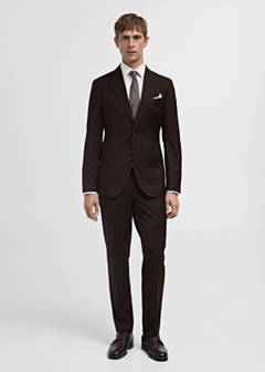 Venice 100% virgin wool suit jacket — Brown 20