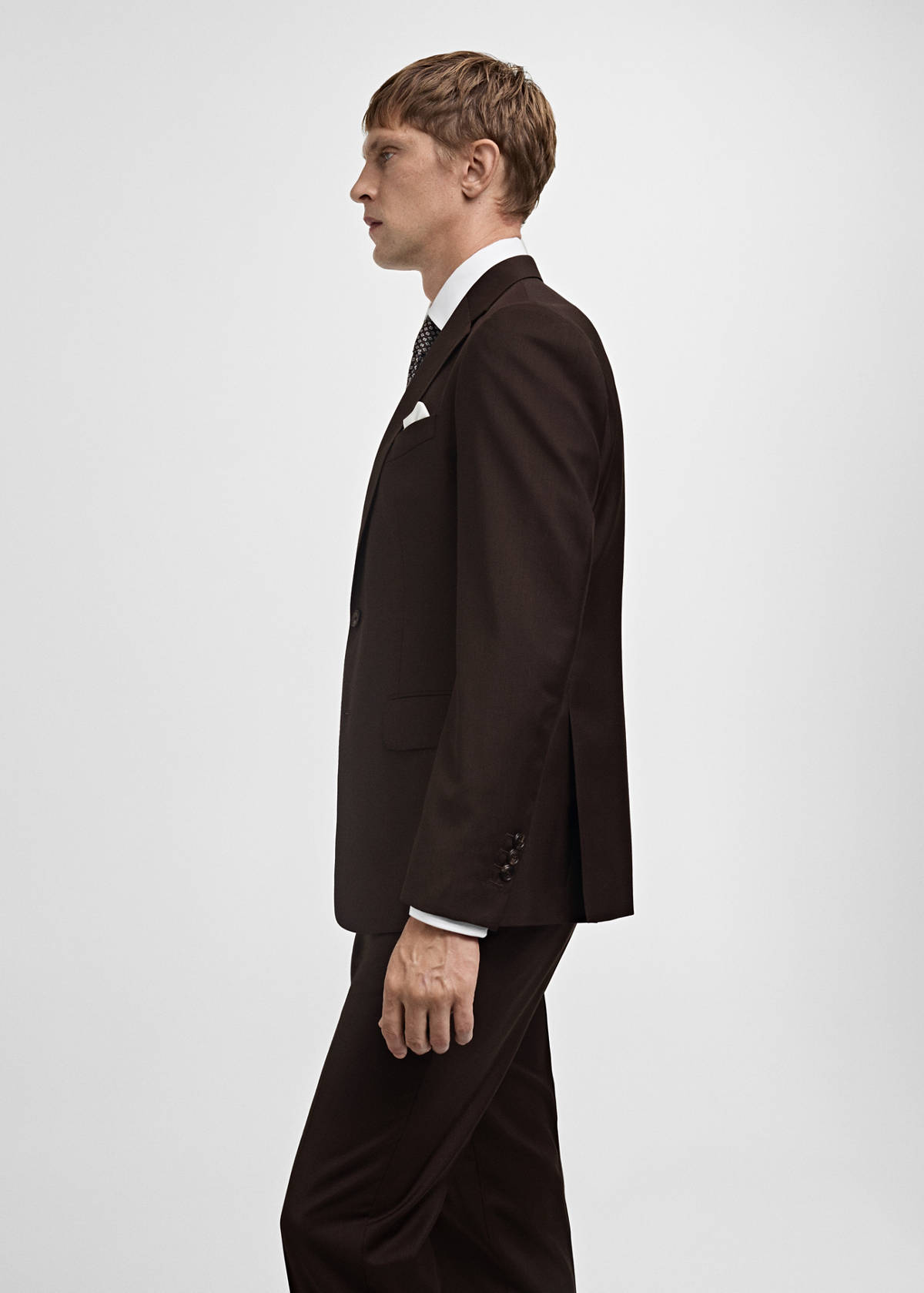 Venice 100% virgin wool suit jacket — Brown