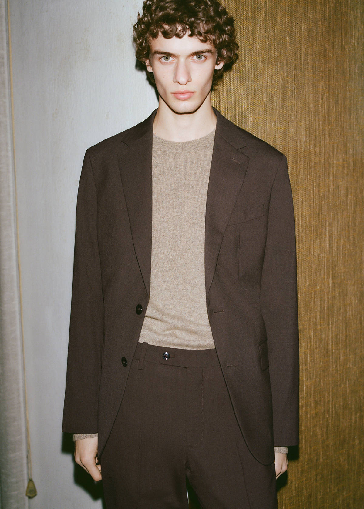 Venice 100% virgin wool suit jacket — Brown