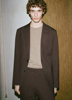 Venice 100% virgin wool suit jacket — Brown 7