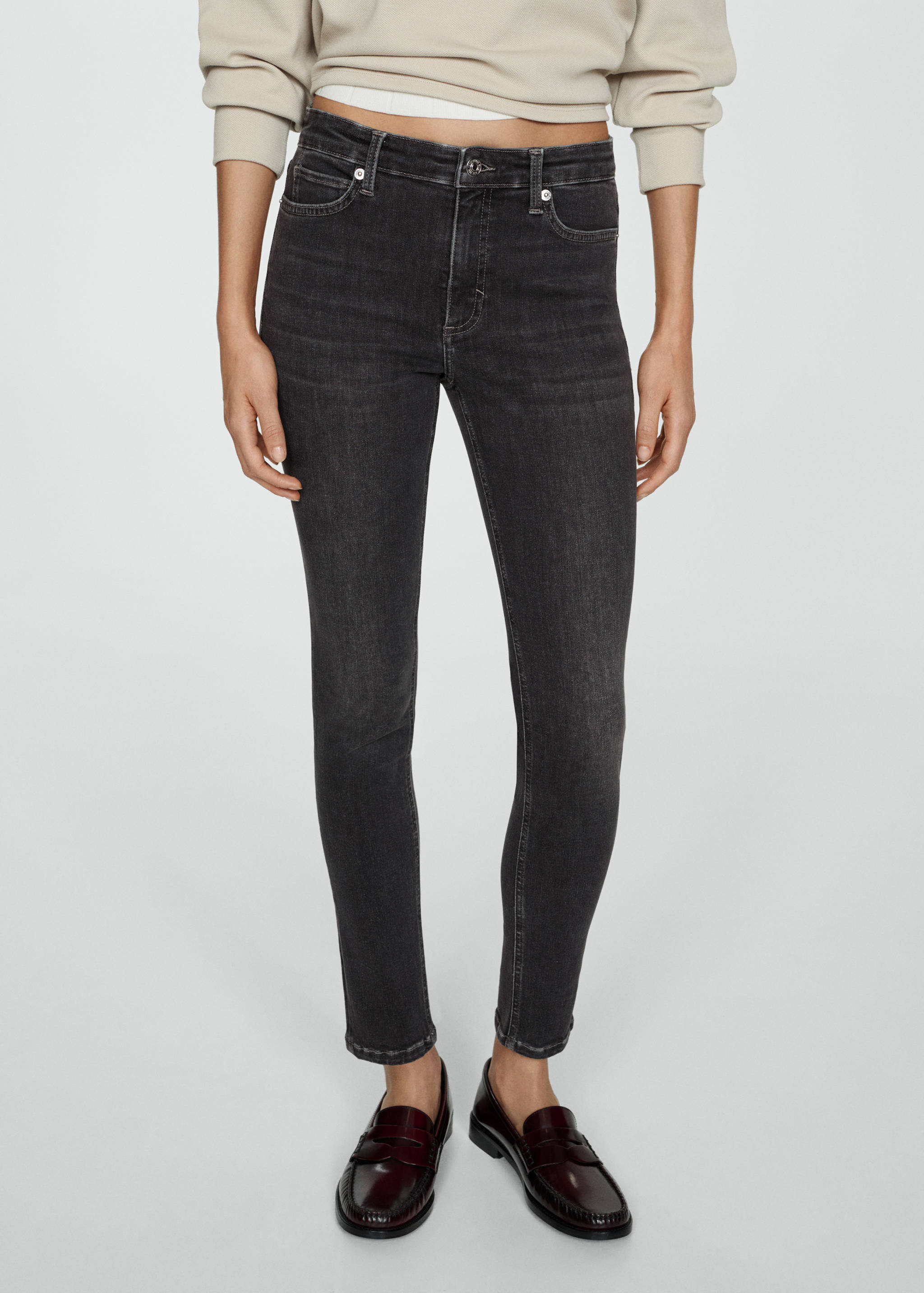 Jeans skinny tiro medio - Plano medio