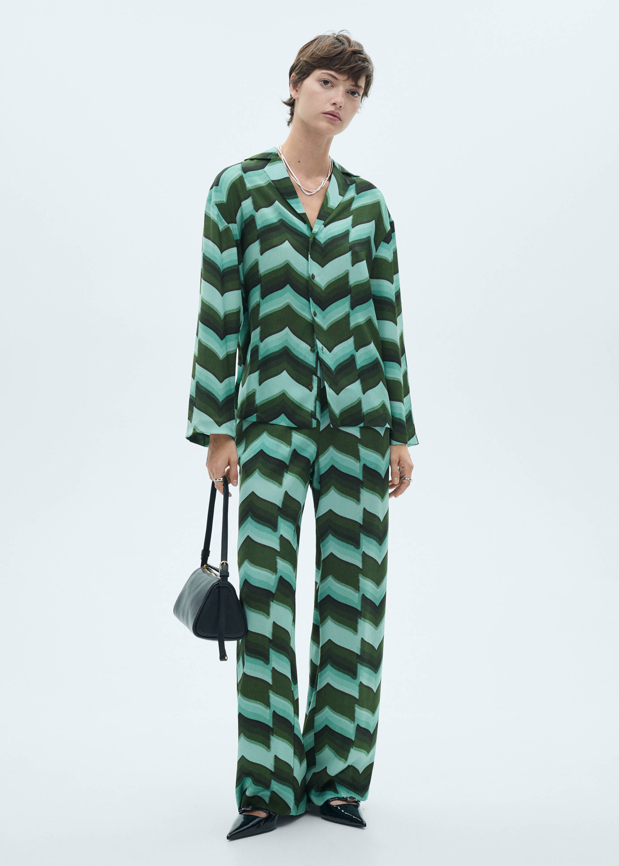 Printed straight trousers - General plane