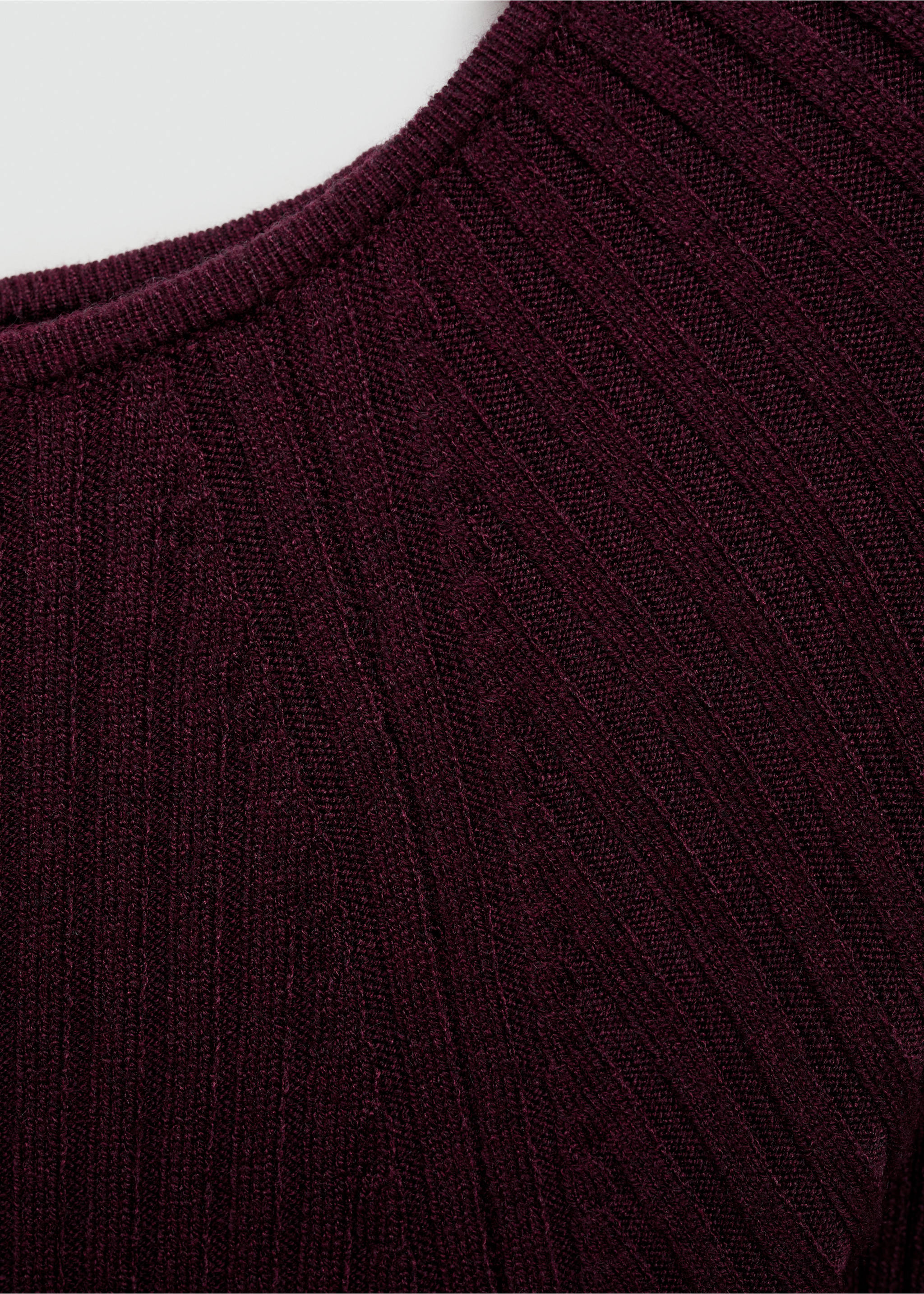 Ribbed knit dress - Details of the article 8, Maroon. Ref: 77056722-00.