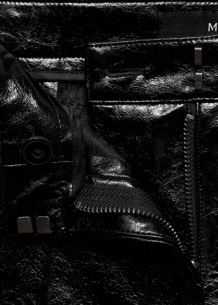 Faux-leather skinny trousers — Black