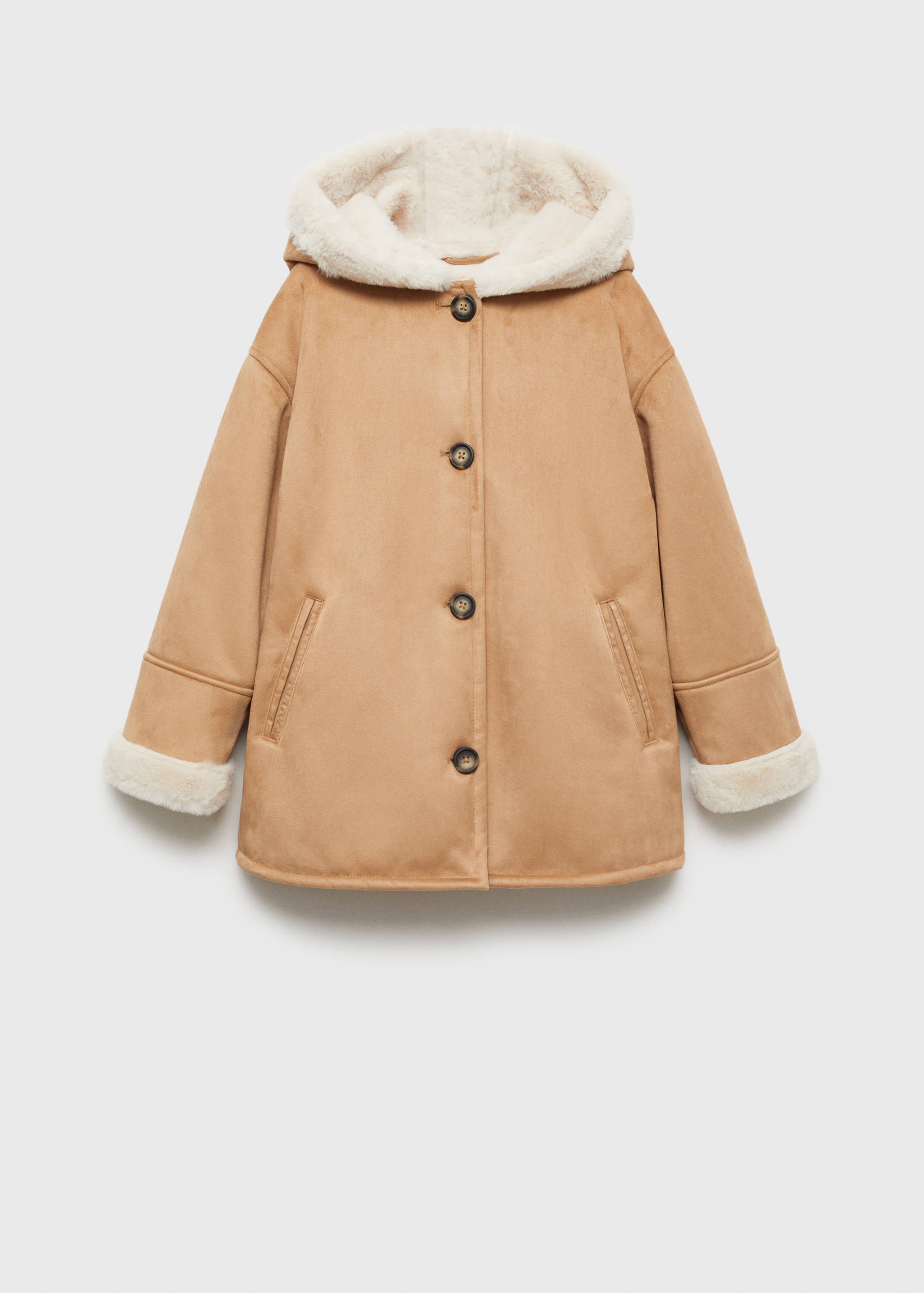 Manteau en suédine et imitation fourrure - Article sans modèle