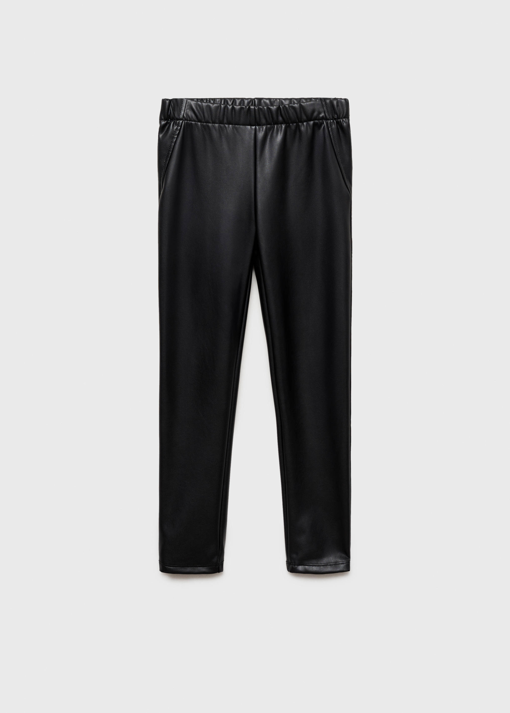 皮革效果打底裤 - null