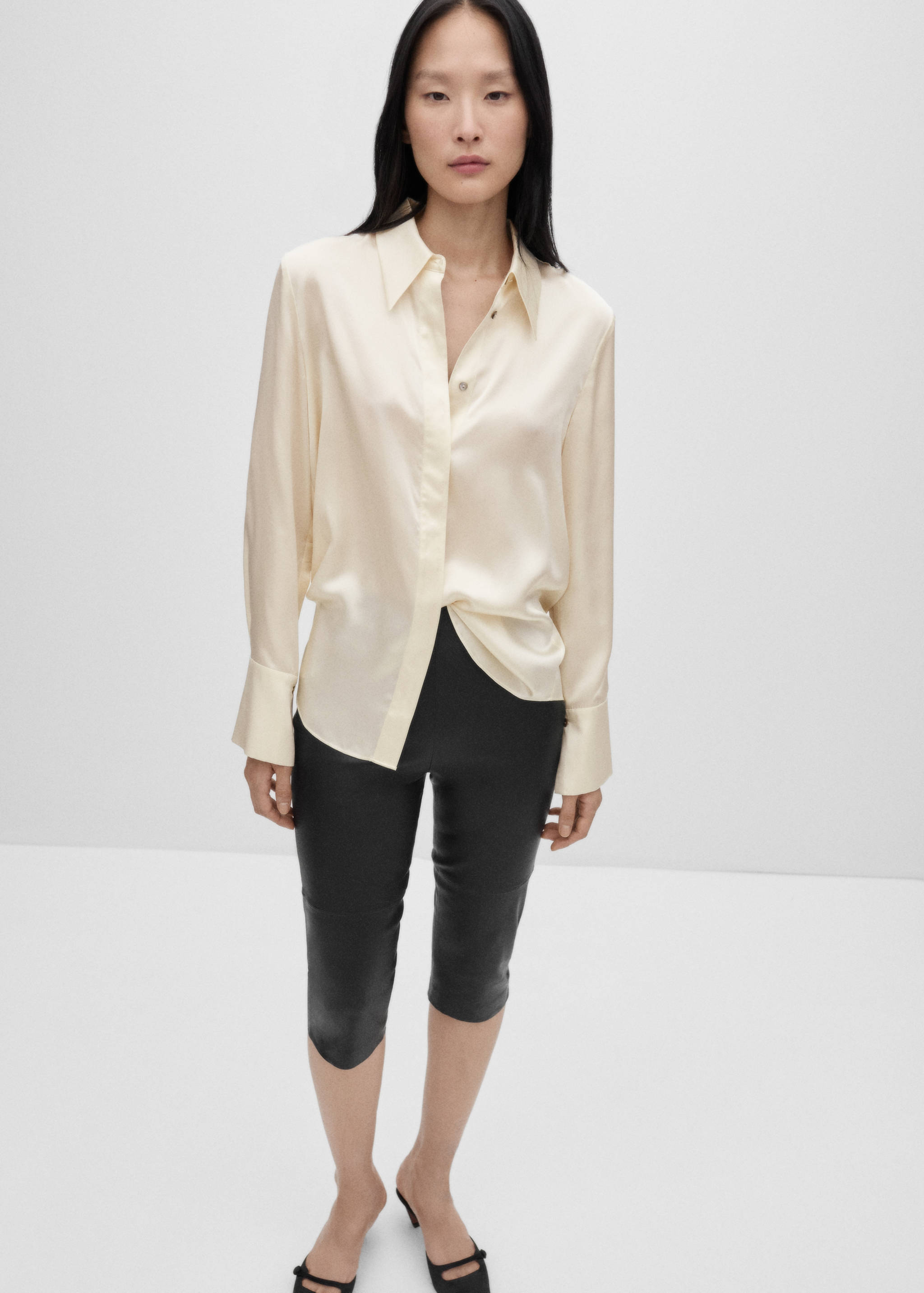 100% silk satin shirt - Medium plane