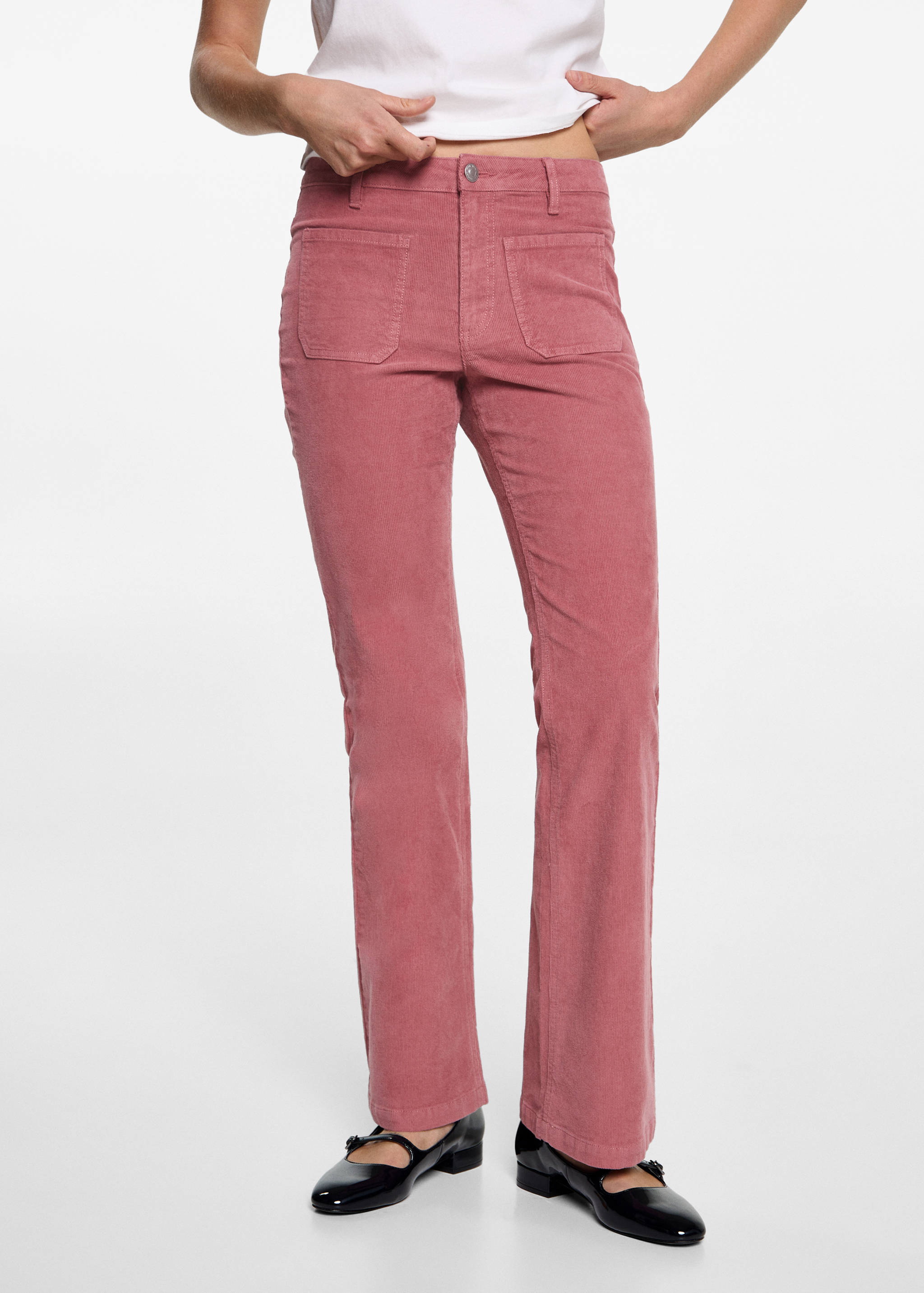 Flared corduroy trousers - Medium plane