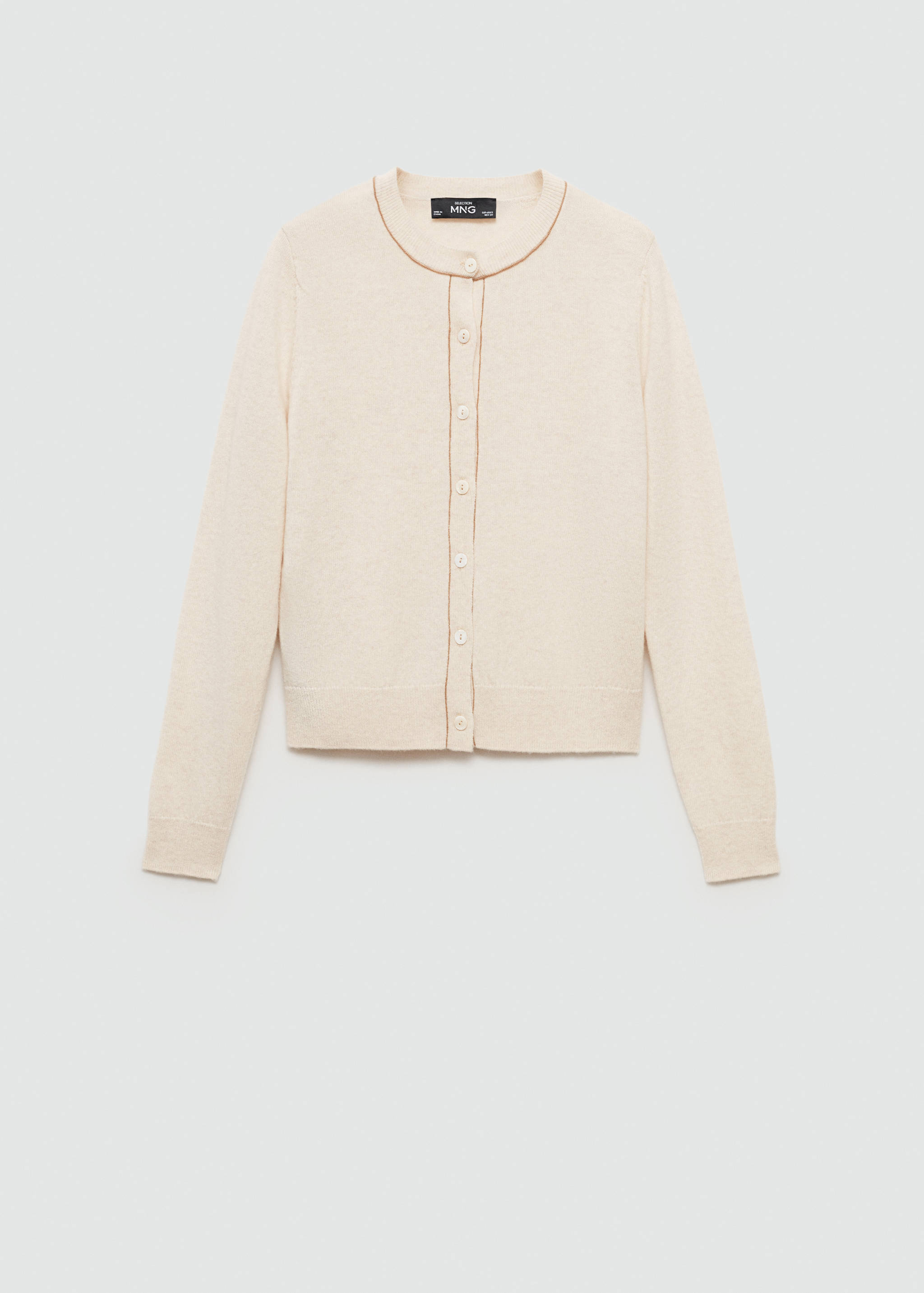 Wool cardigan with decorative stitching - Article without model