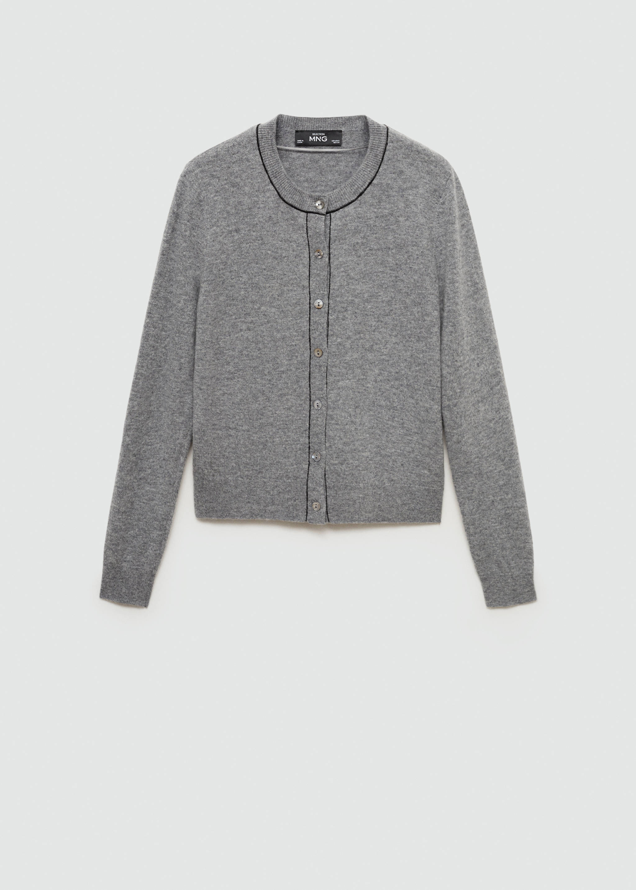 Wool cardigan with decorative stitching - Article without model