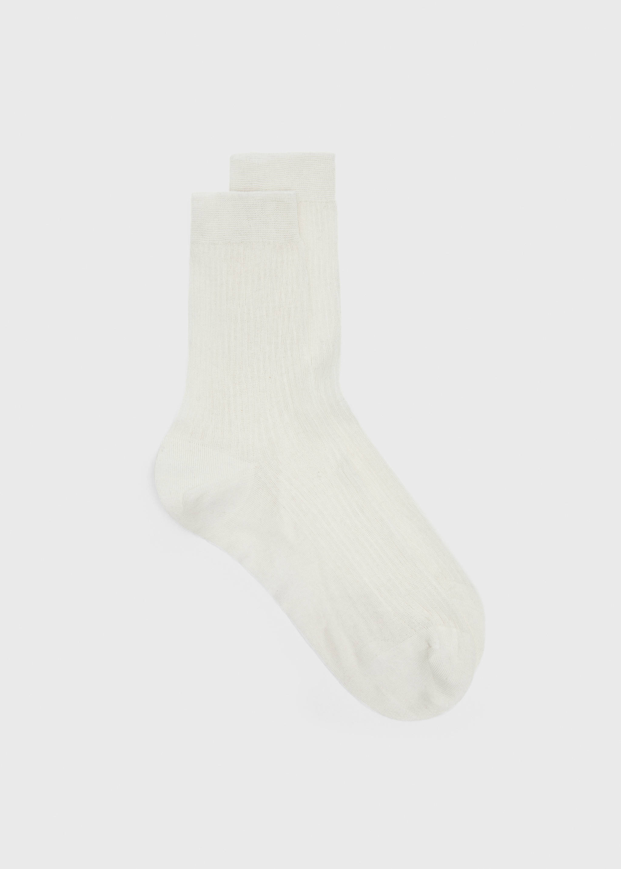 罗纹棉质短袜 - null