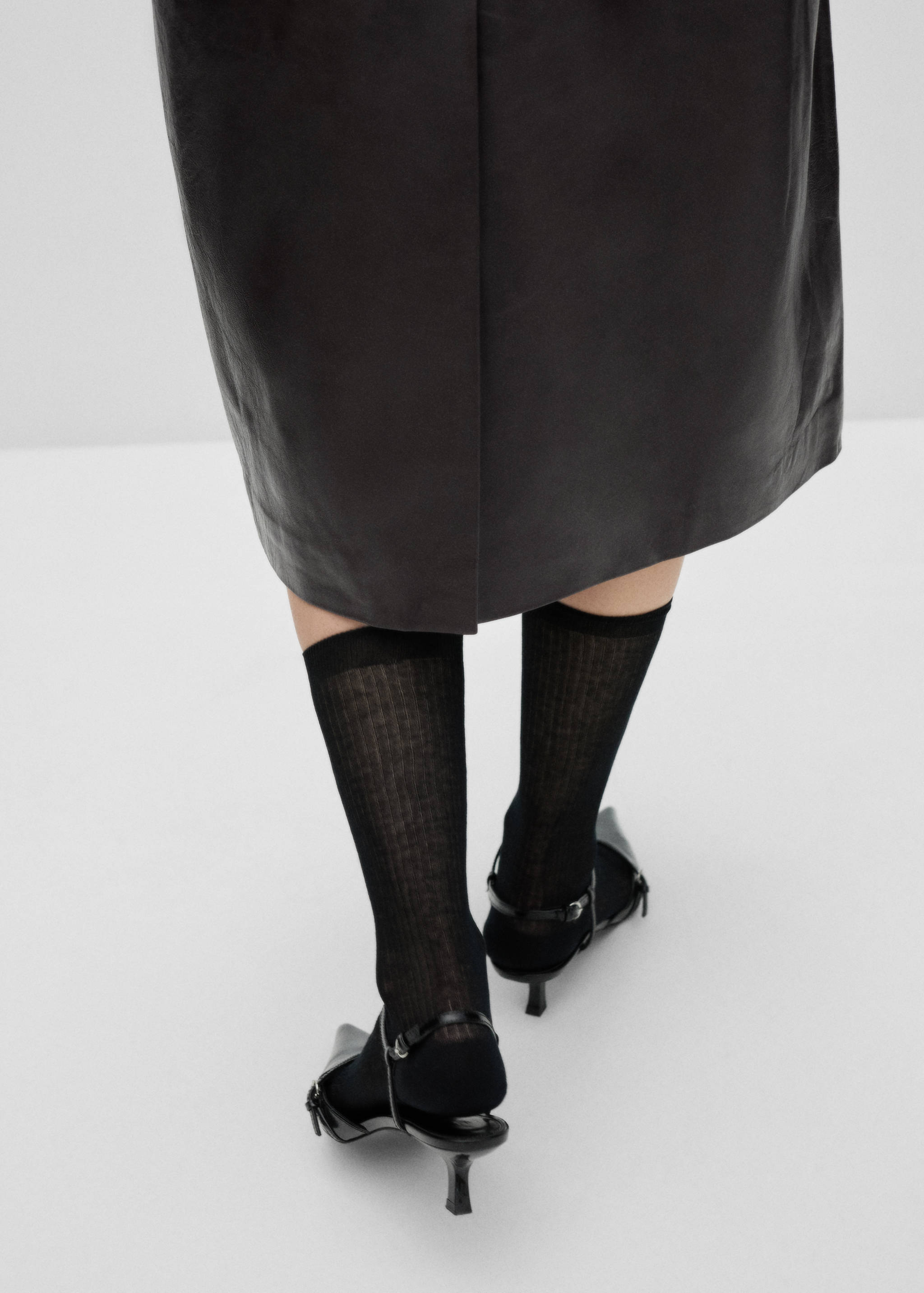 罗纹棉质短袜 - null