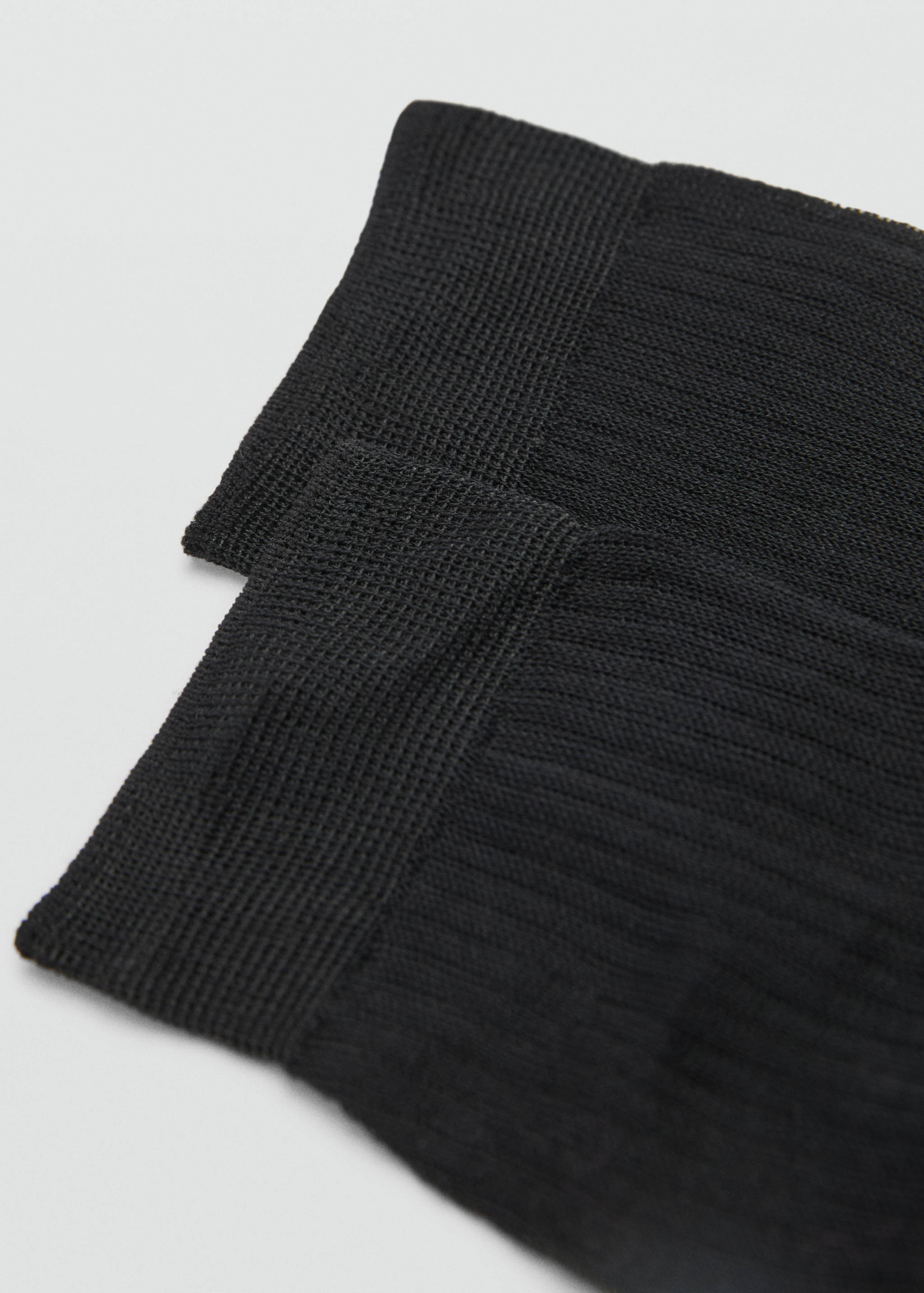 罗纹棉质短袜 - null