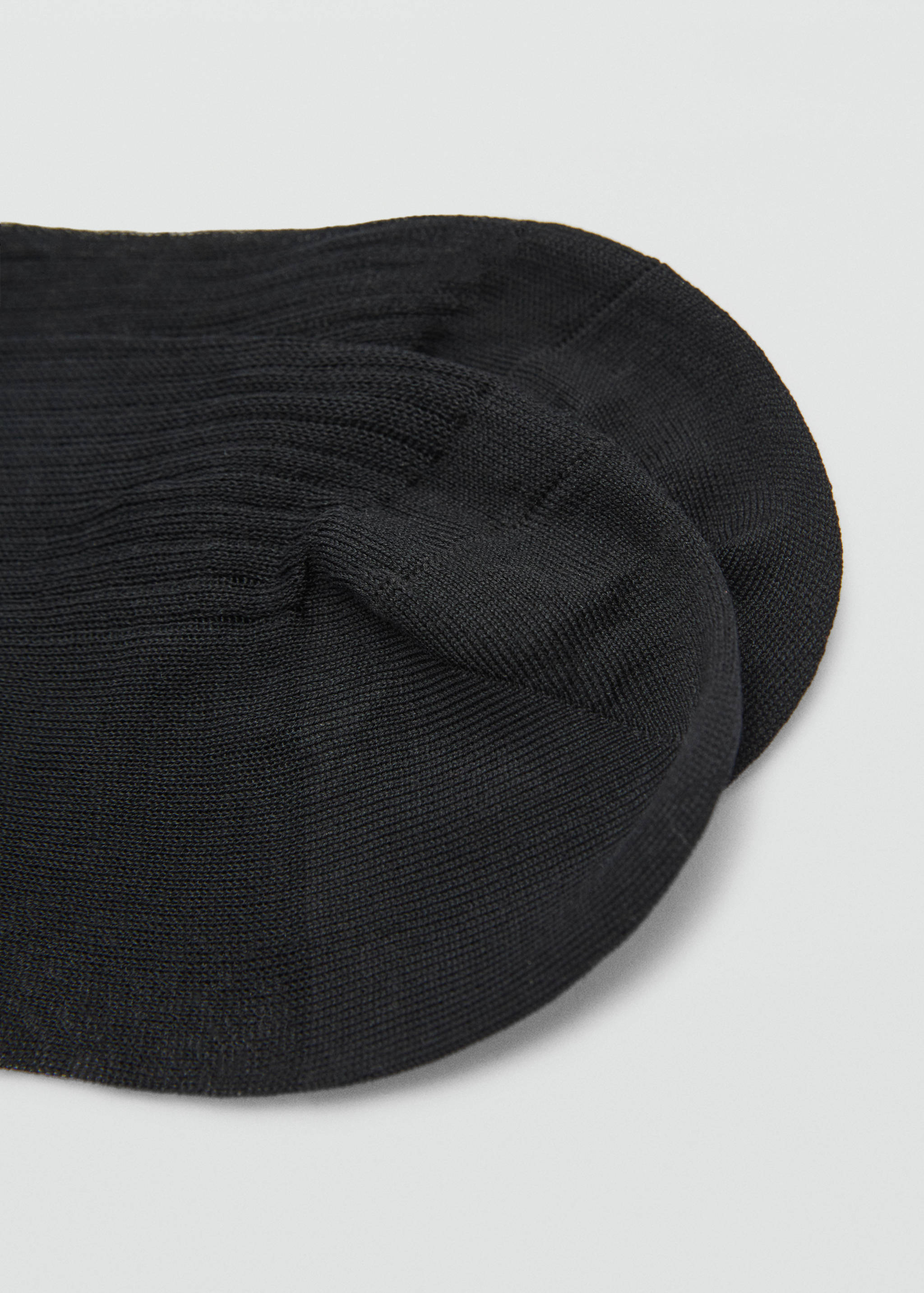 罗纹棉质短袜 - null