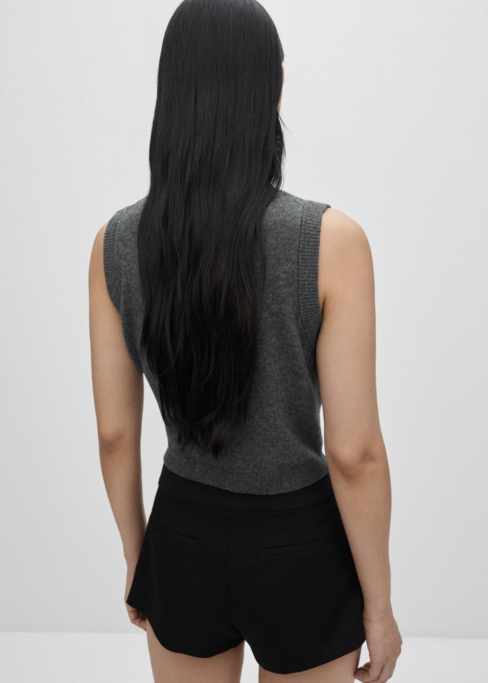 Wool-blend gilet with buttons - Reverse of the article