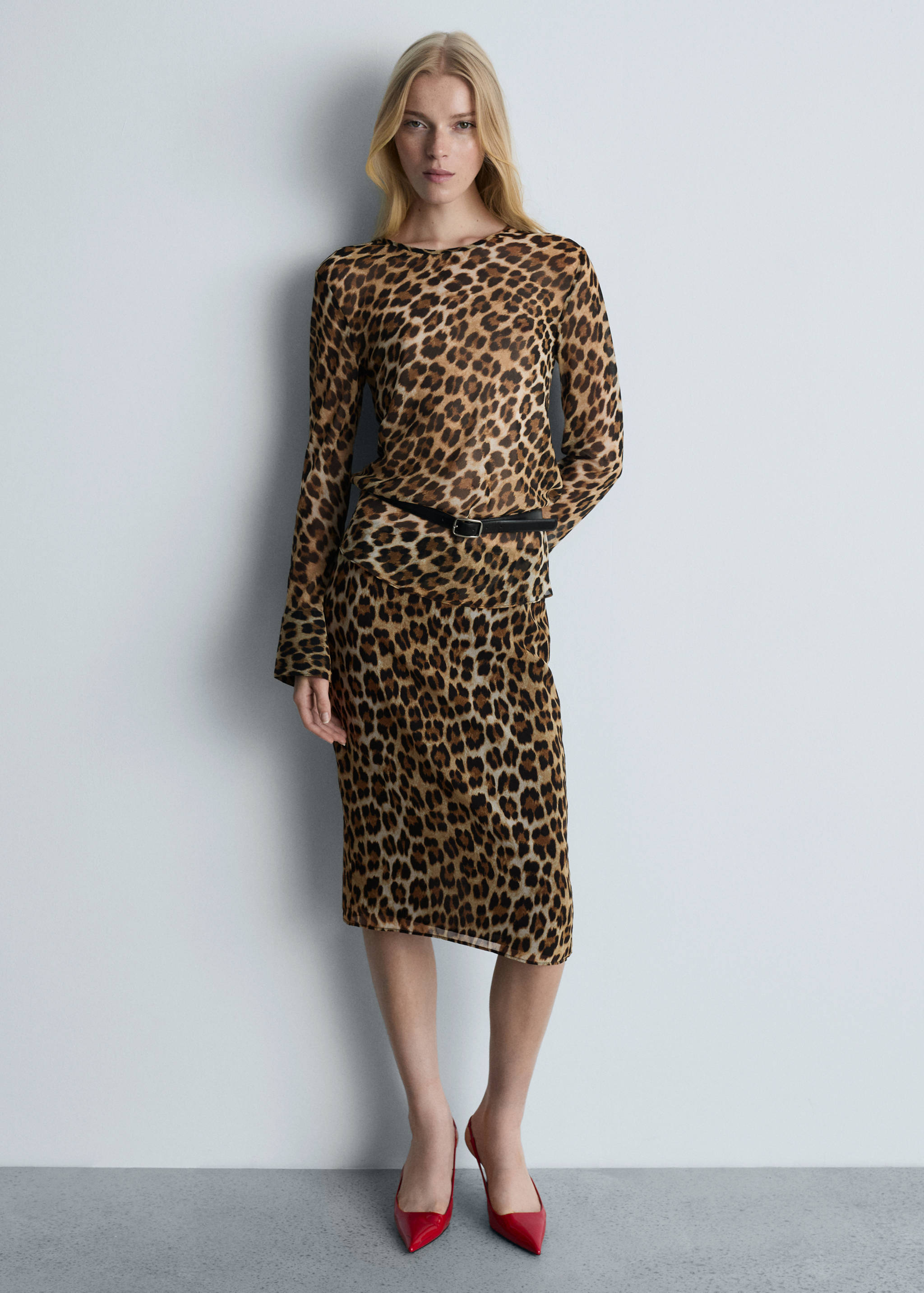 Leopard print blouse - General plane