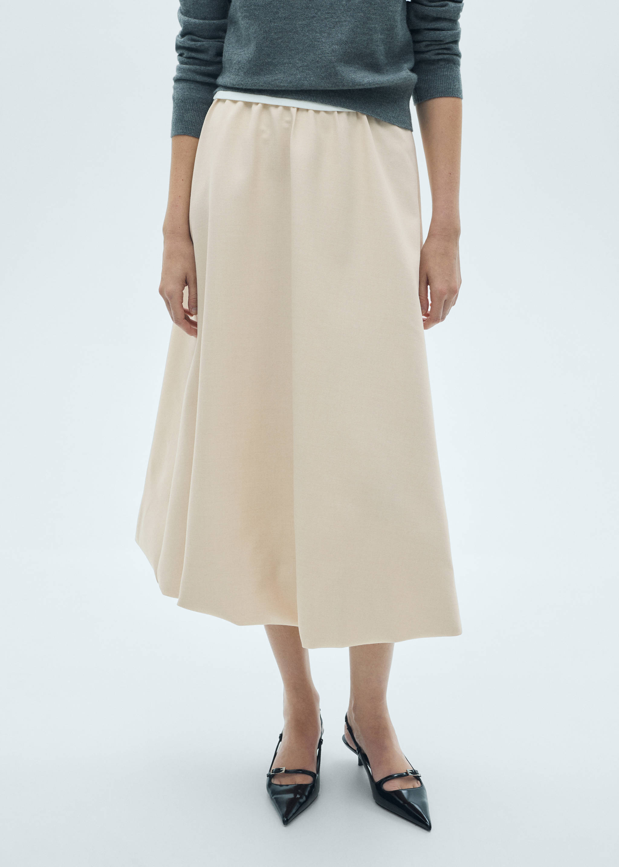 Flared midi-skirt - Medium plane