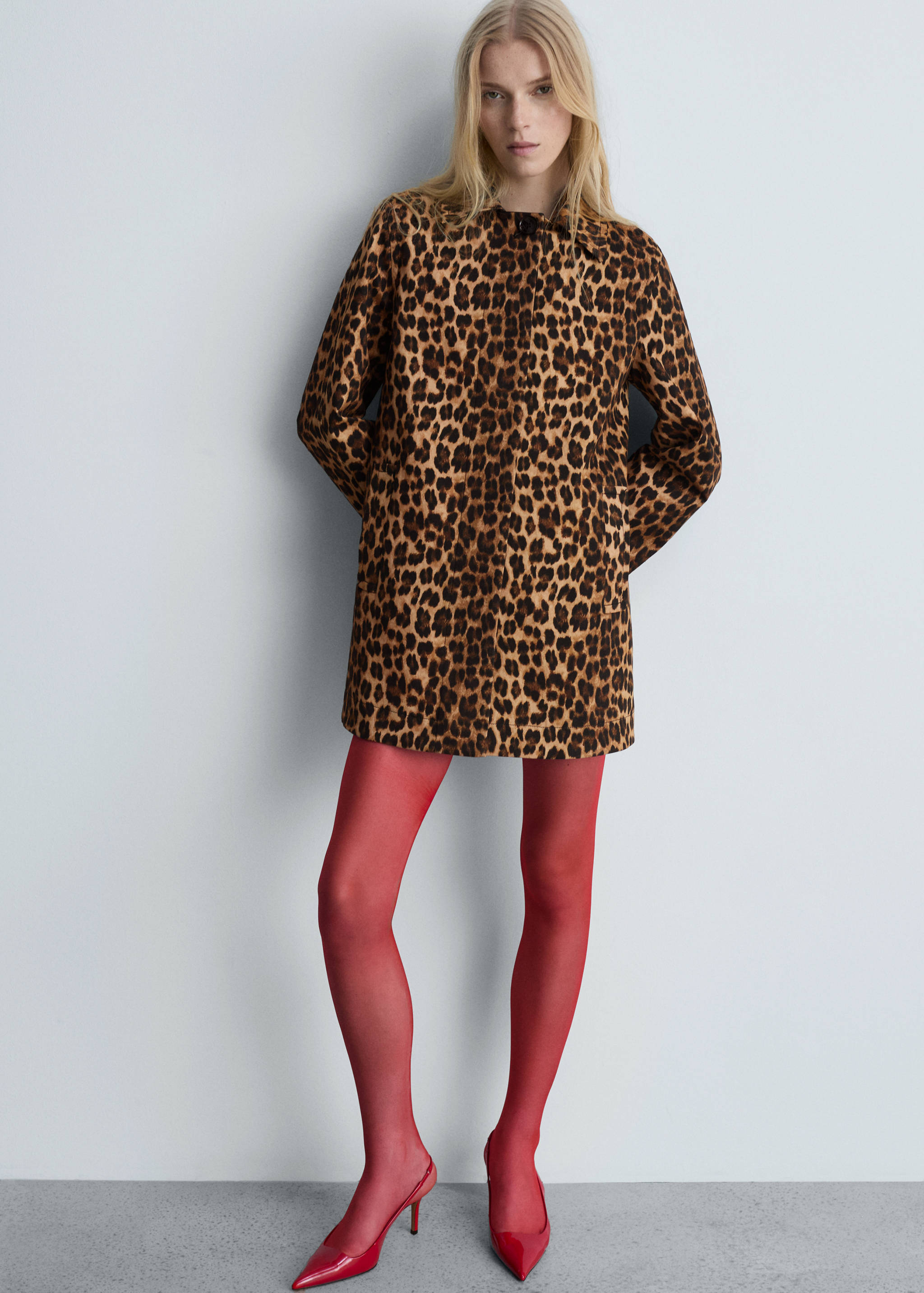 Παλτό ίσιο λεοπάρ - Λεπτομέρεια του προϊόντος 2