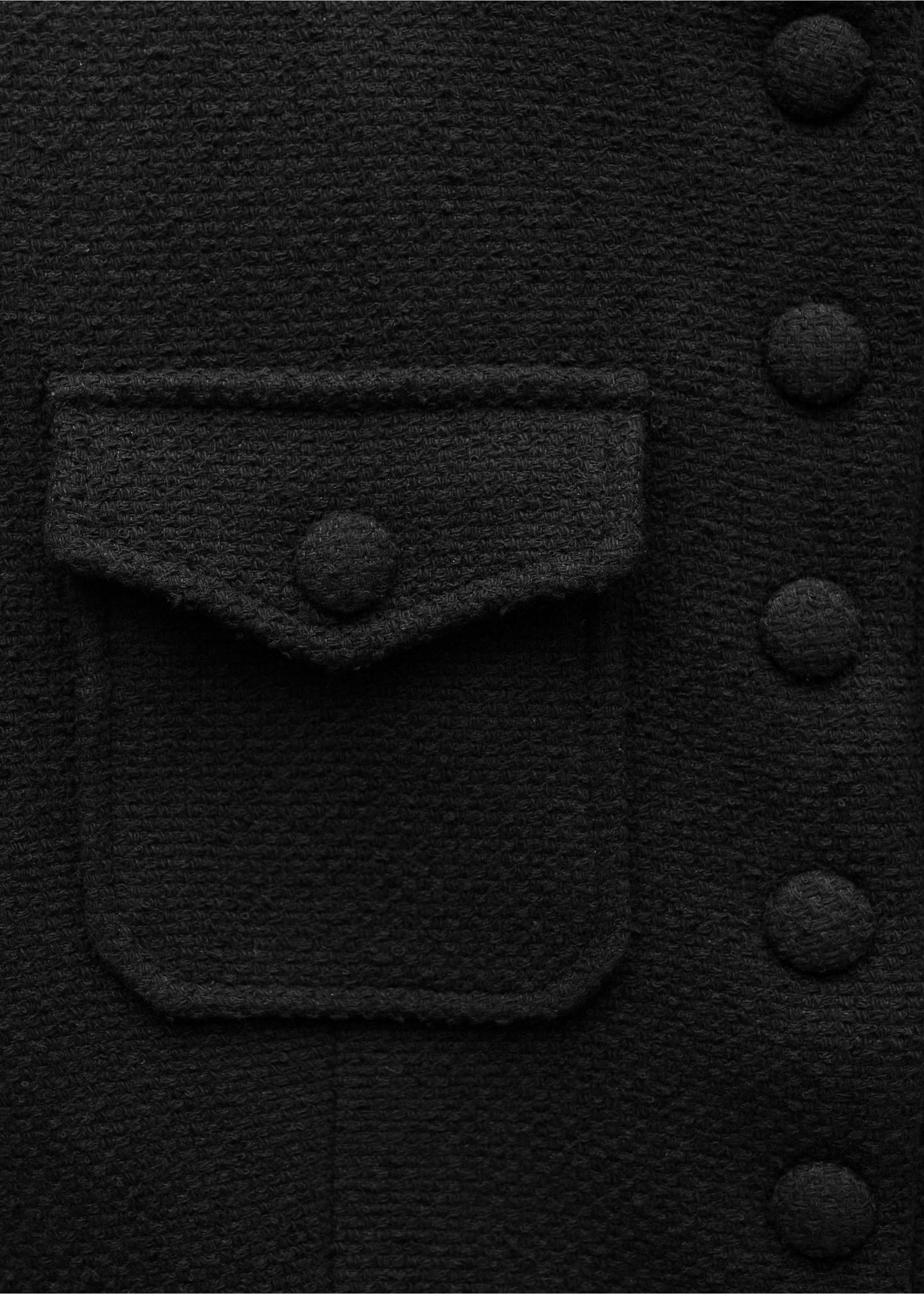 Pocket tweed jacket - Details of the article 8, Black. Ref: 77056760-00.