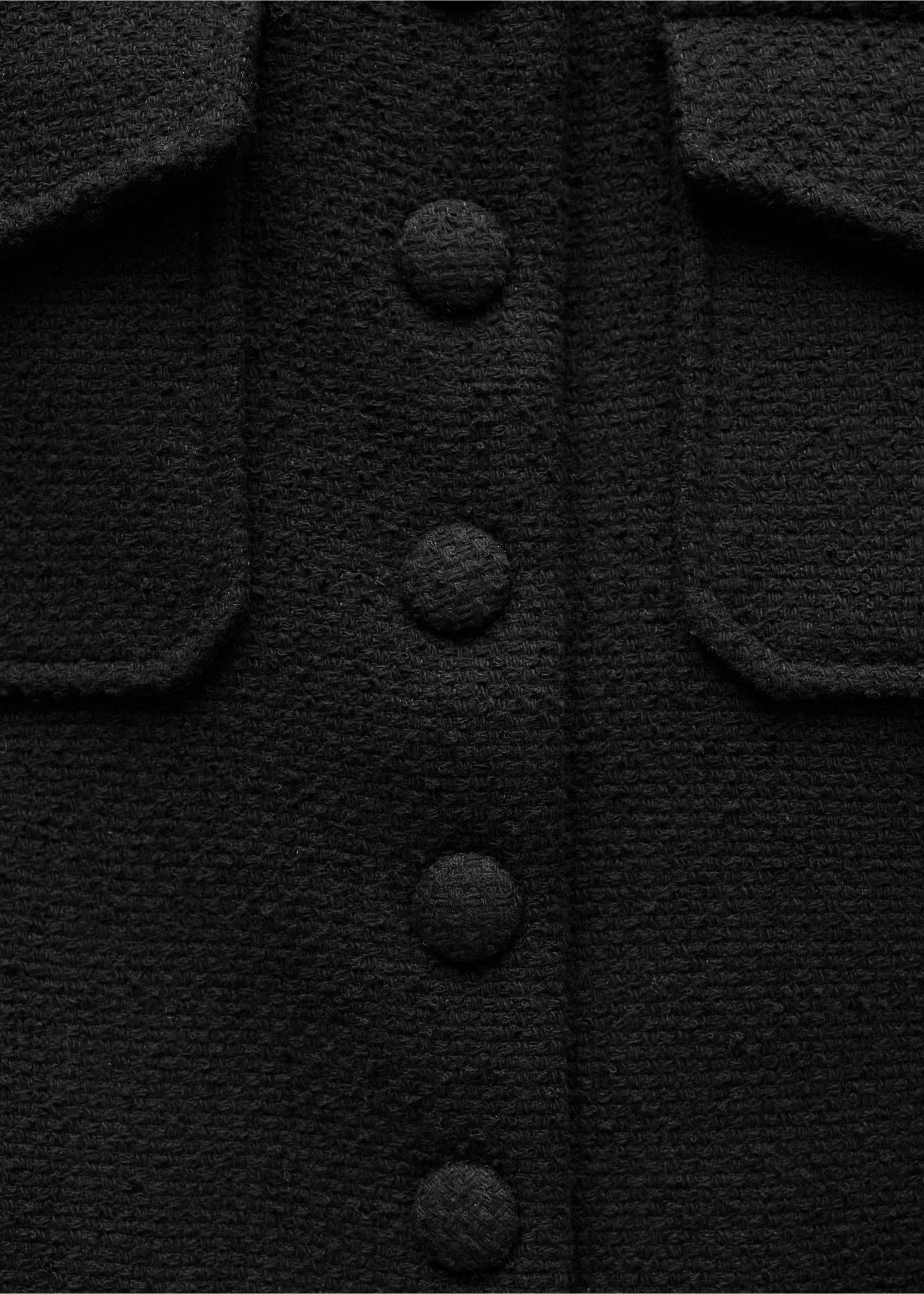 Pocket tweed jacket - Details of the article 0, Black. Ref: 77056760-00.