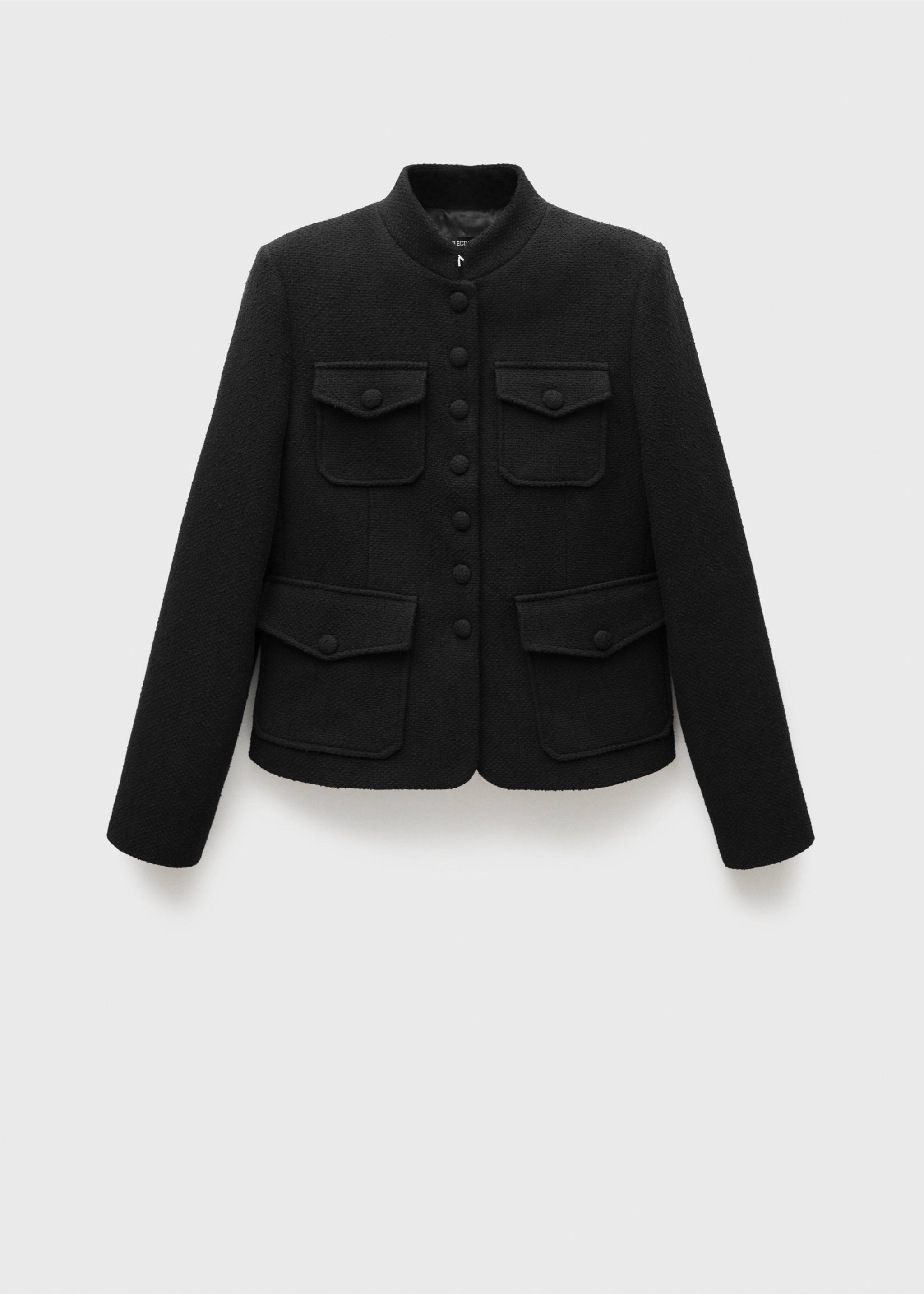 Pocket tweed jacket - Article without model, Black. Ref: 77056760-00.