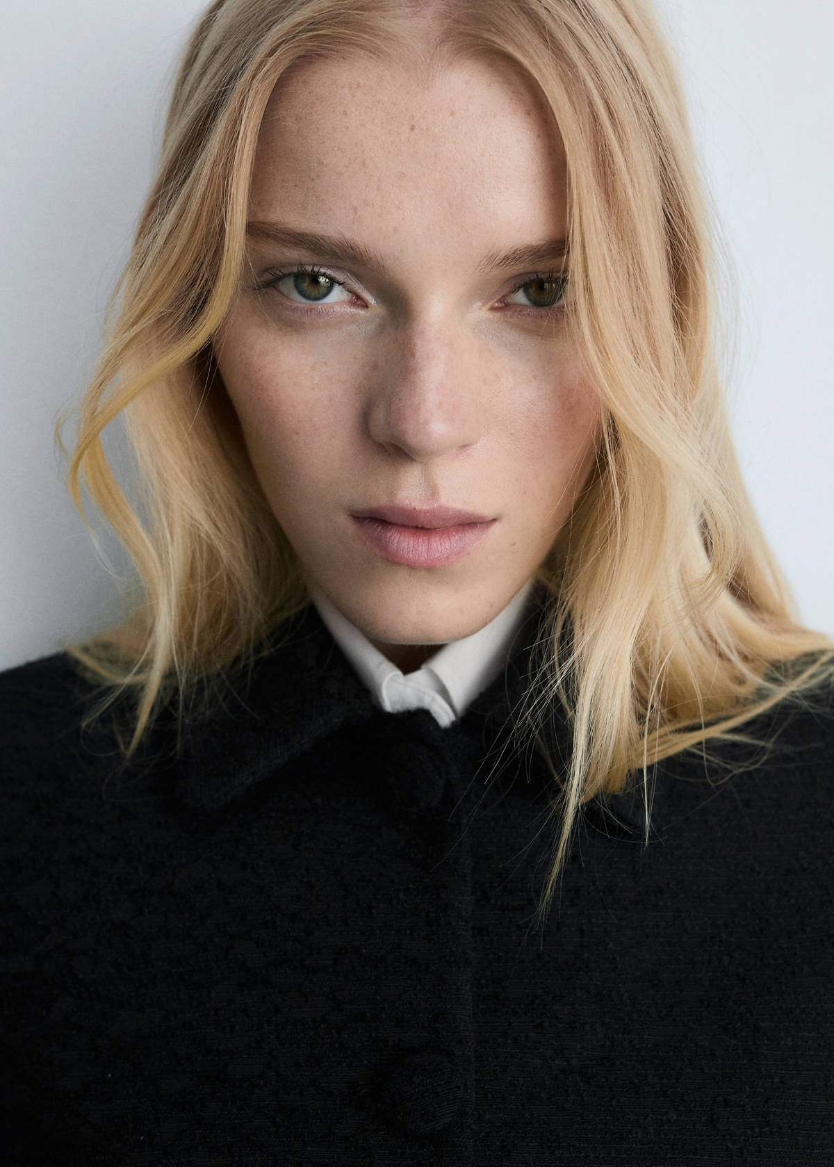 Crop tweed jacket — Black