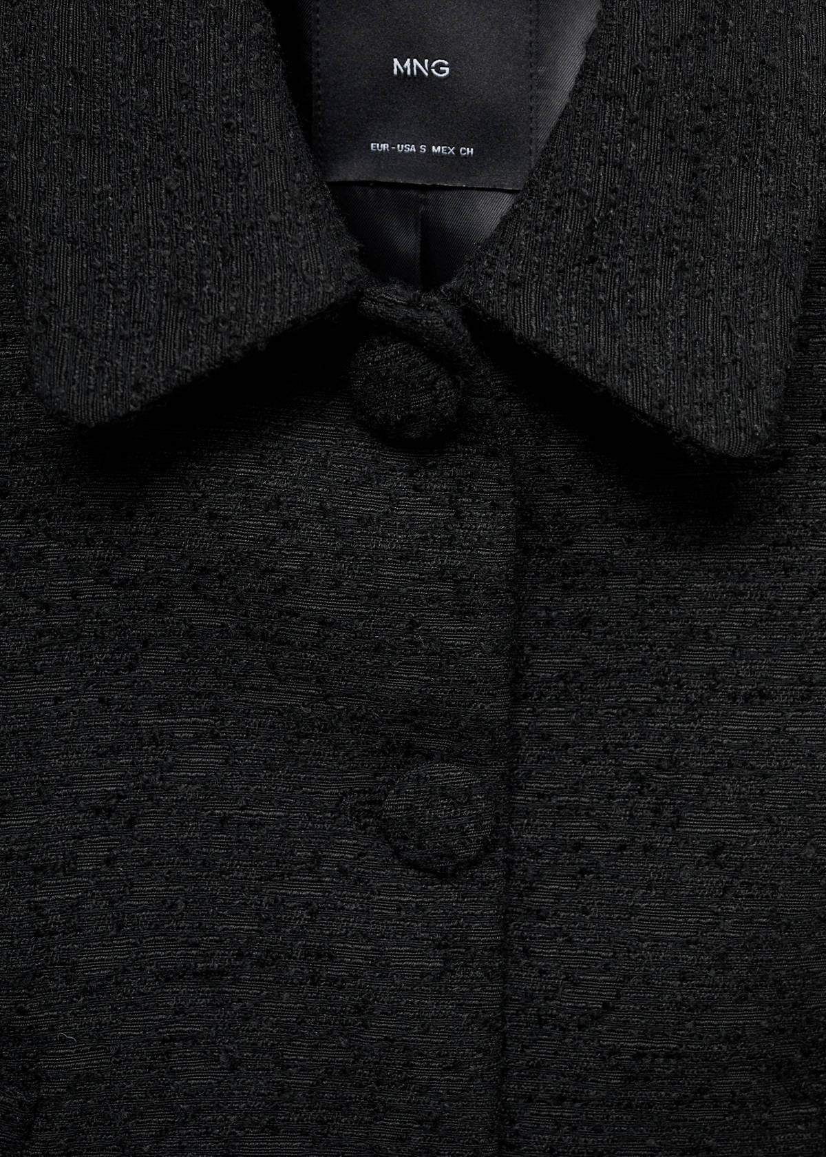 Crop tweed jacket — Black