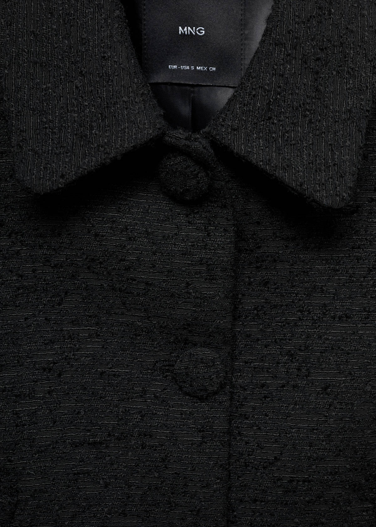 Crop tweed jacket — Black